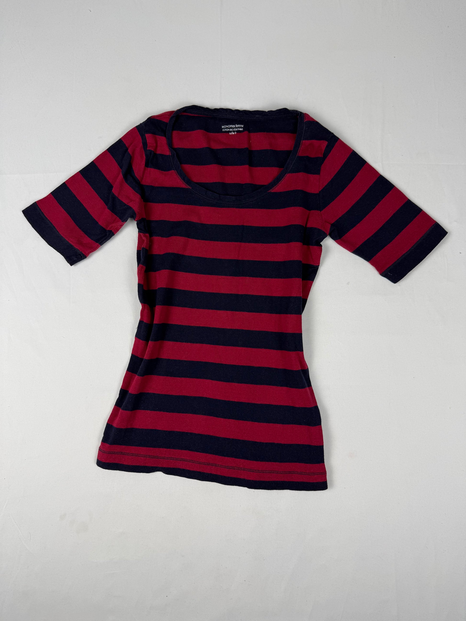Red striped cotton tee (XS)