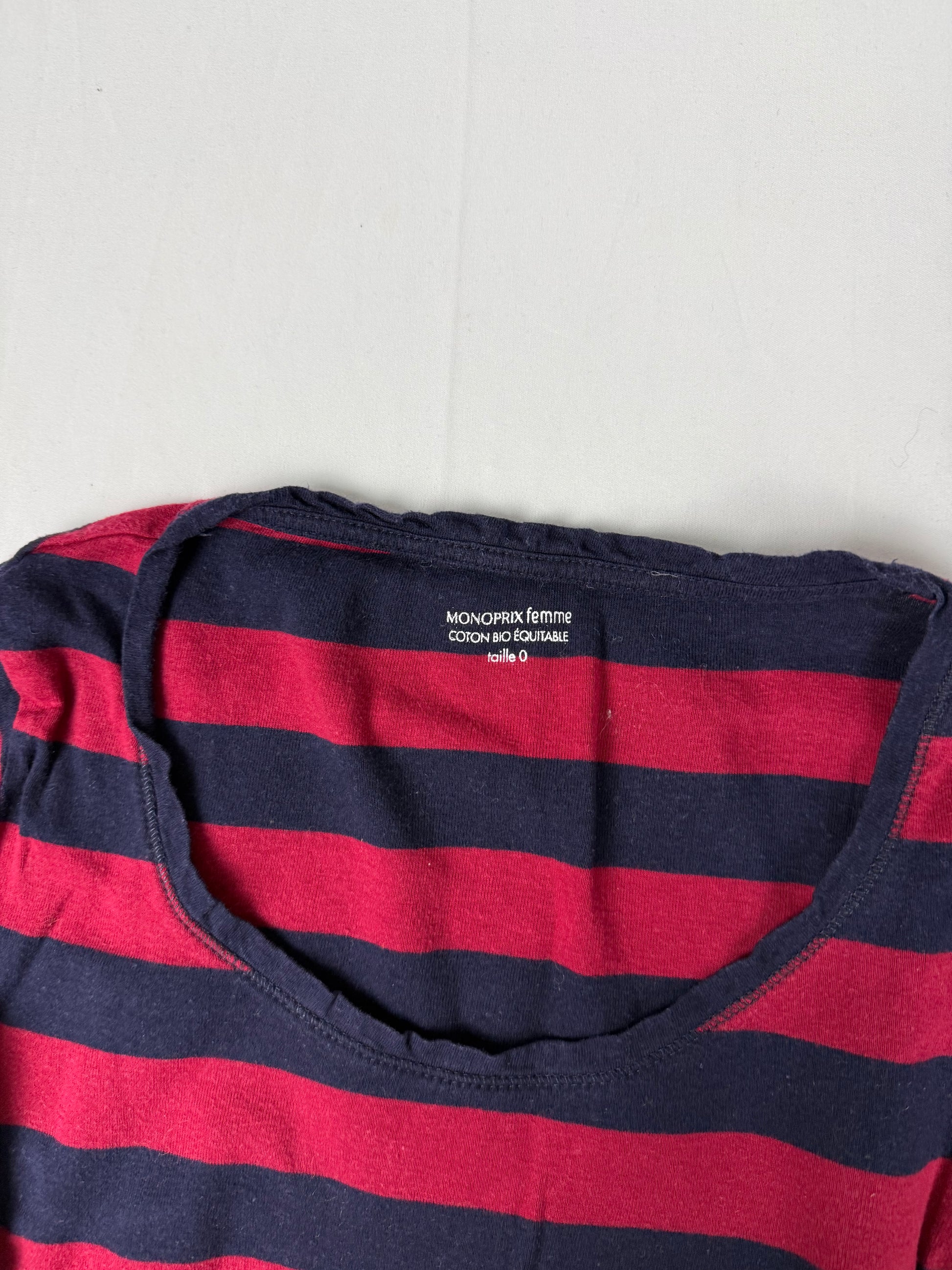 Red striped cotton tee (XS)