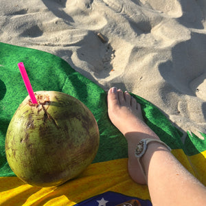 Beige pearls cord boho necklace + bracelet set