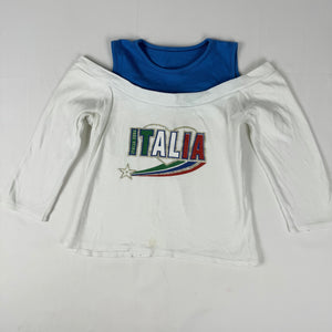 White Italia cotton 2 in 1 long sleeves top (S/M)
