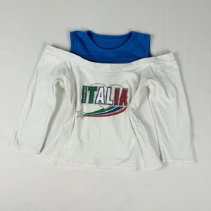 White Italia cotton 2 in 1 long sleeves top (S/M)