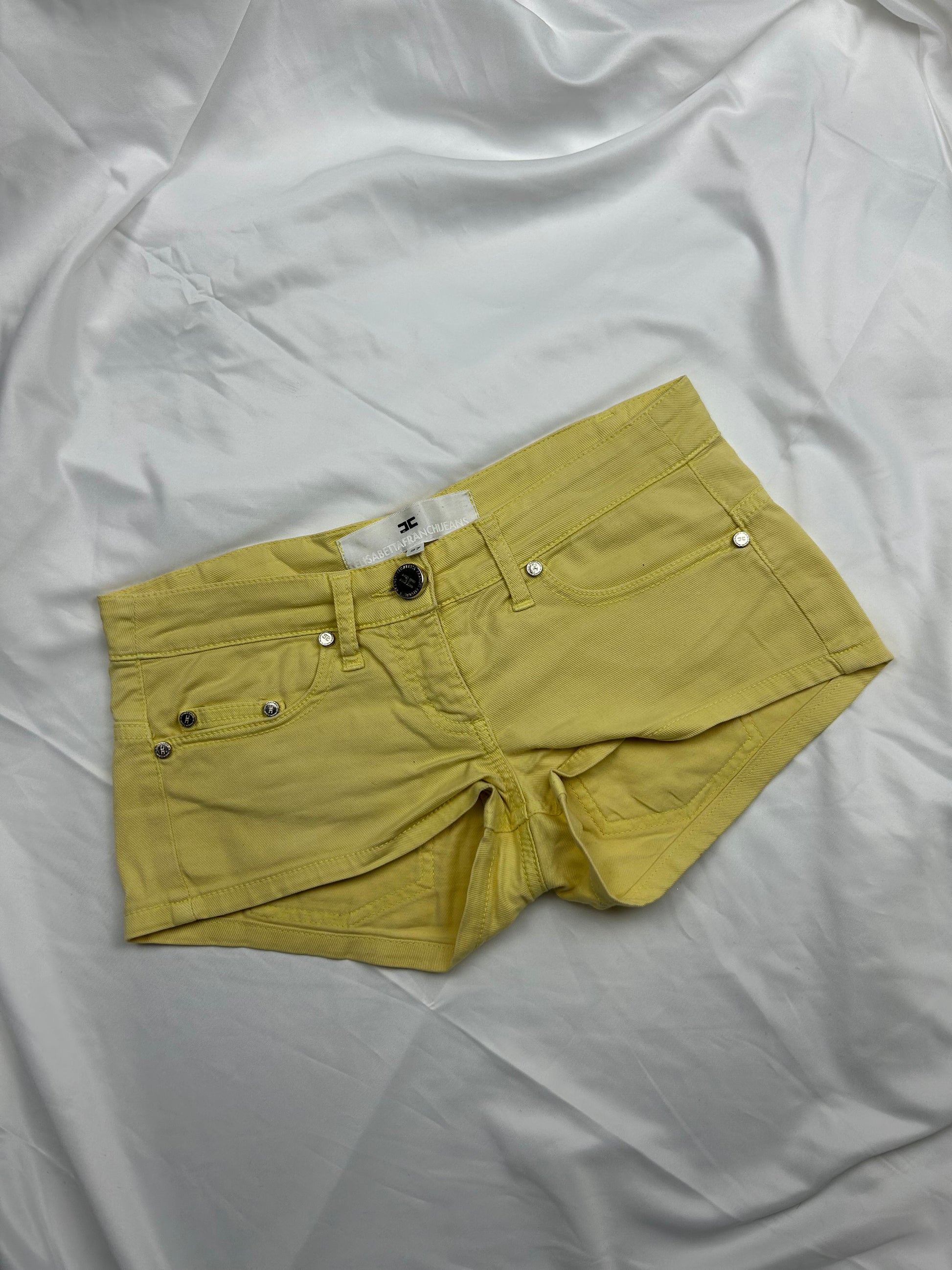 Yellow cotton low rise mini short (XS)