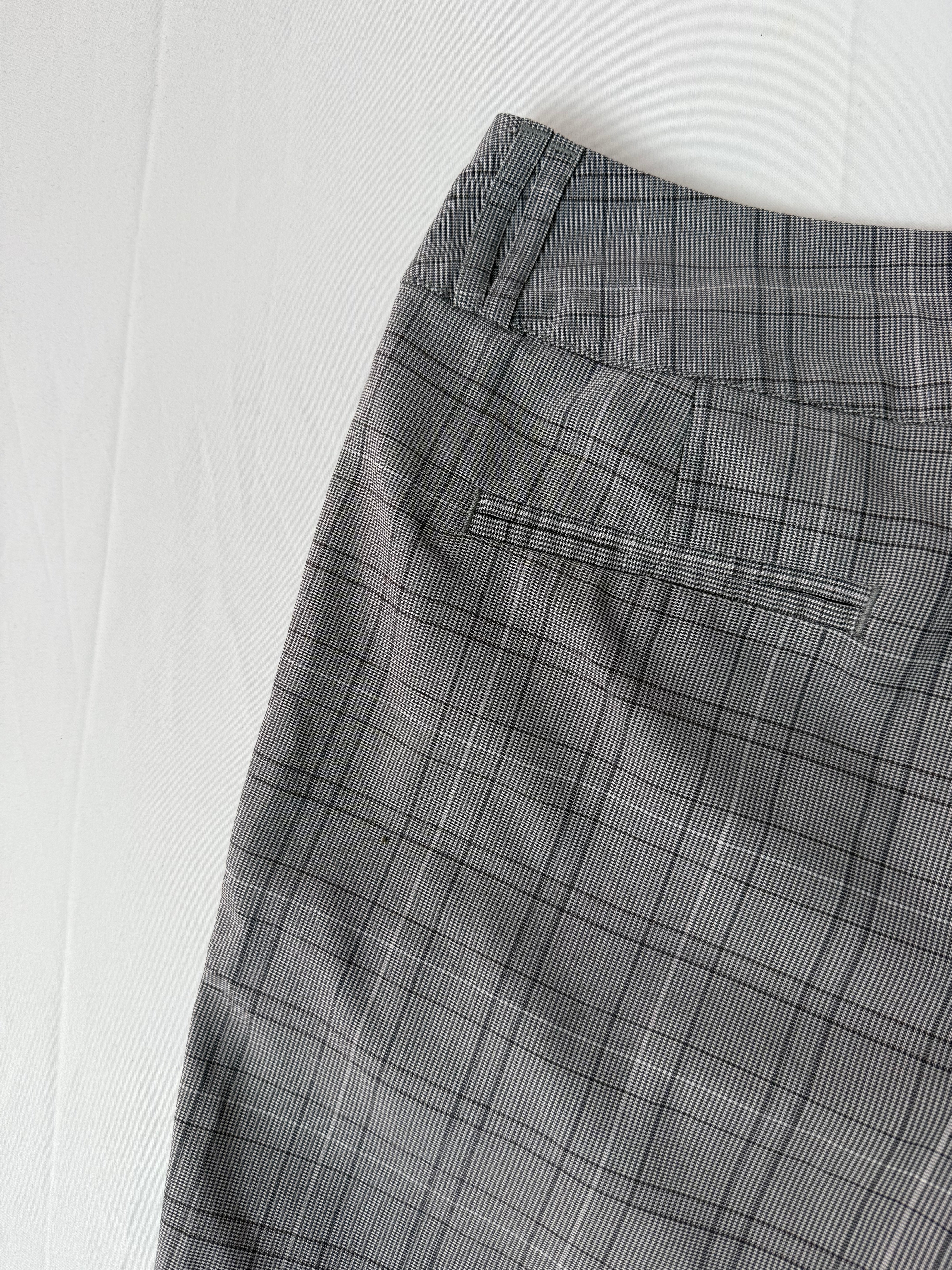 Grey check print low rise mid short (S)