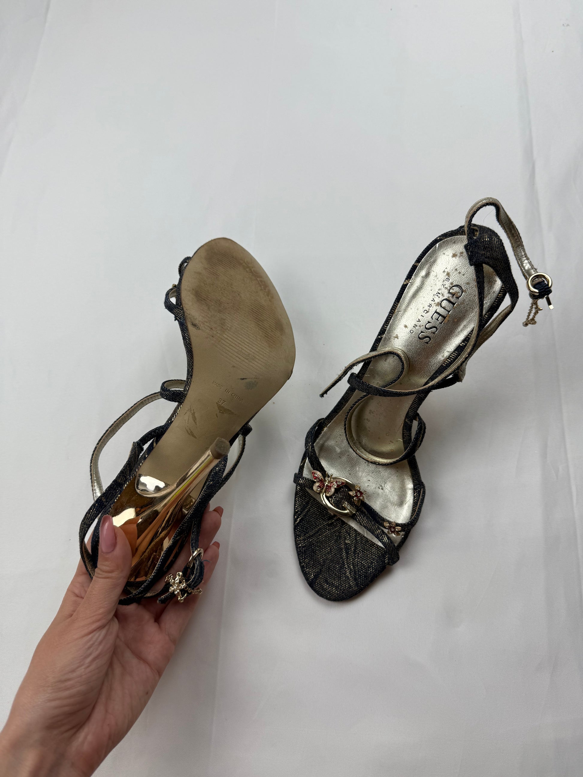 Navy butterfly charms heels (37)