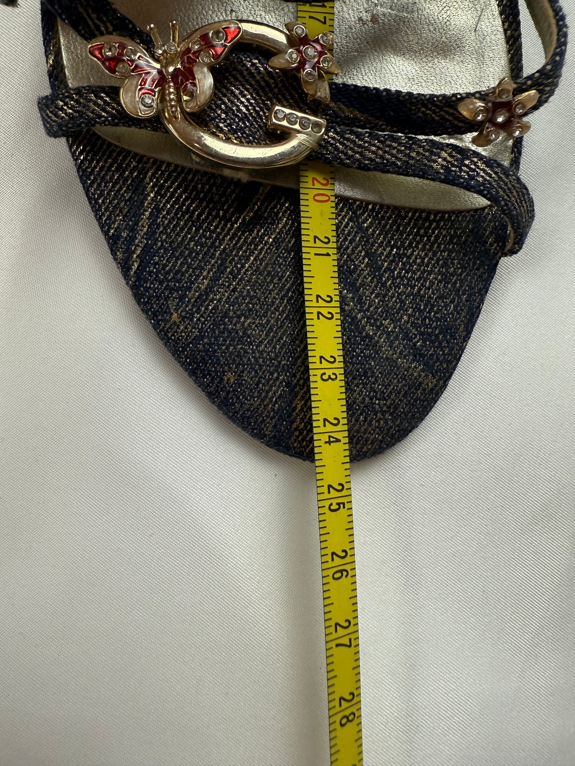 Navy butterfly charms heels (37)