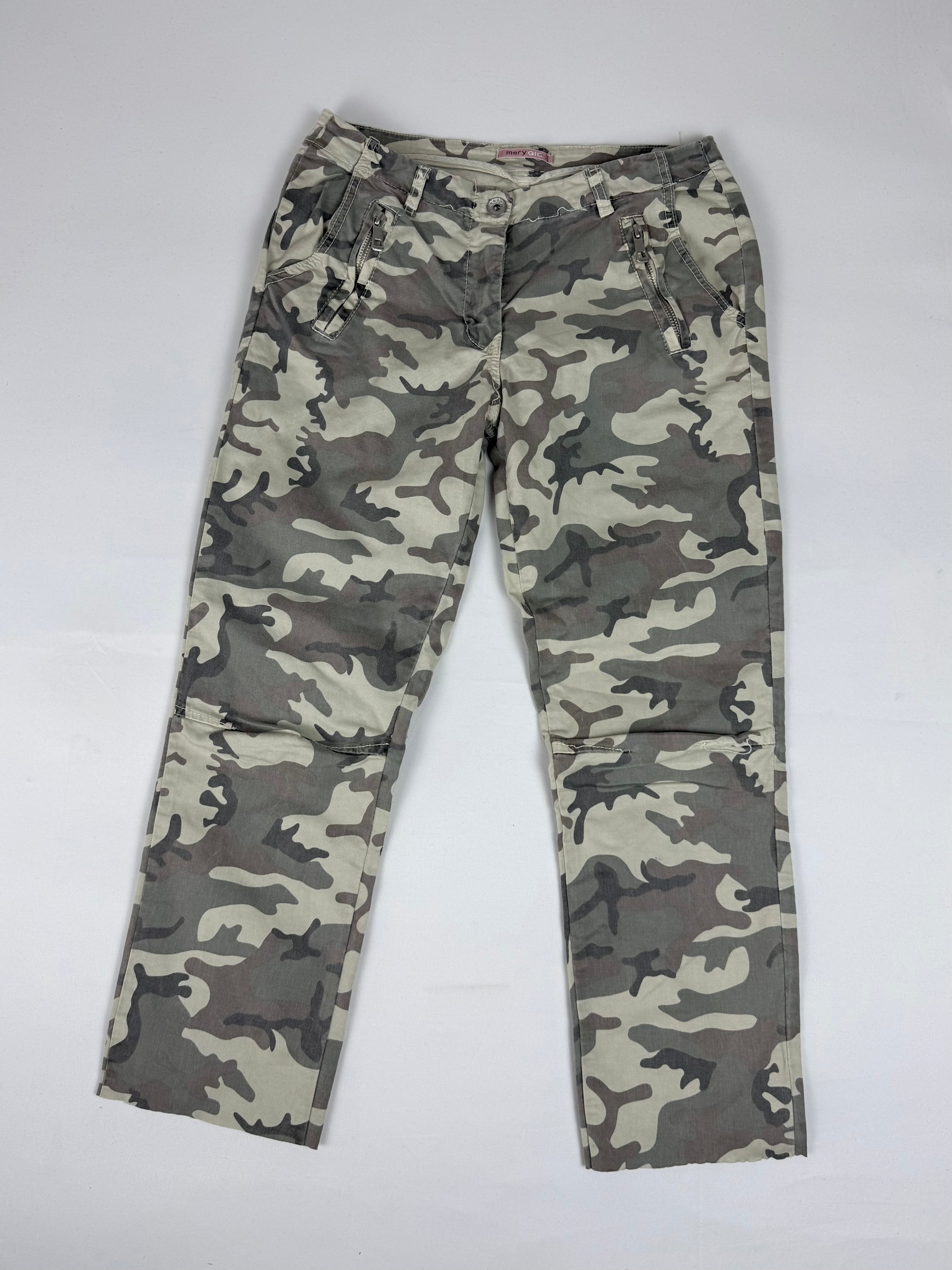Pantalon droit taille basse en jean noir (XS)