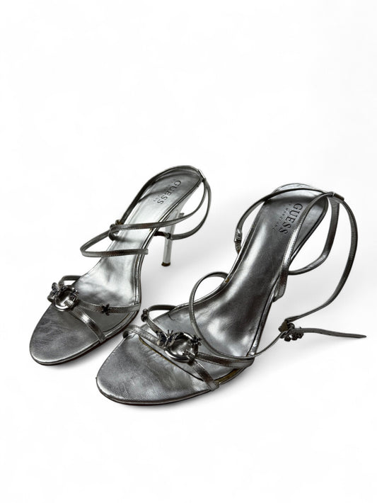 Silver butterfly charms heels (39)