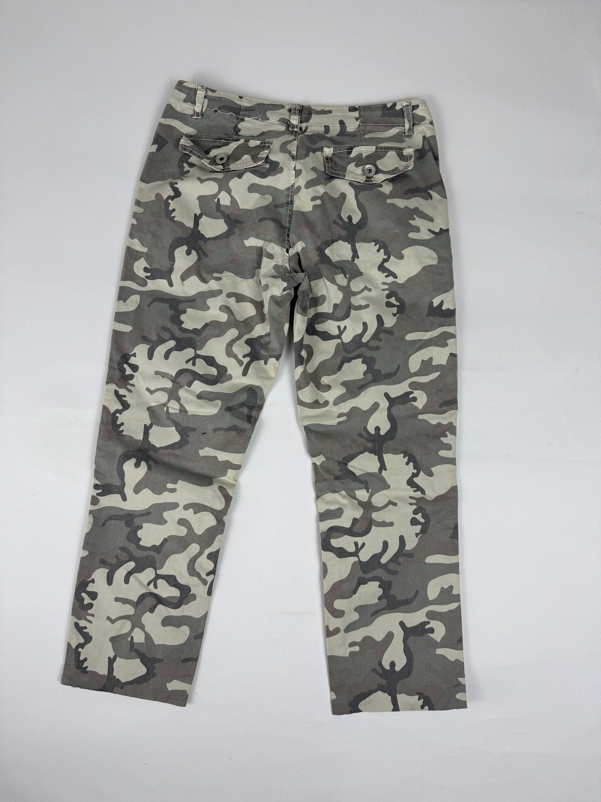 Pantalon droit taille basse en jean noir (XS)