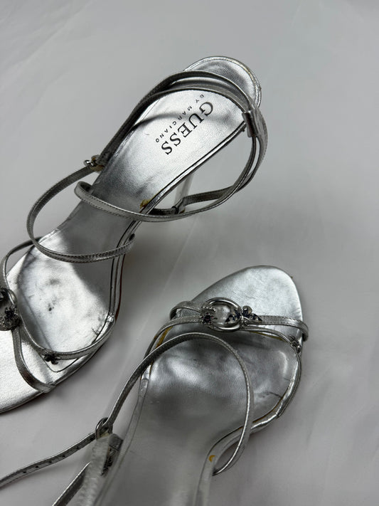 Silver butterfly charms heels (39)