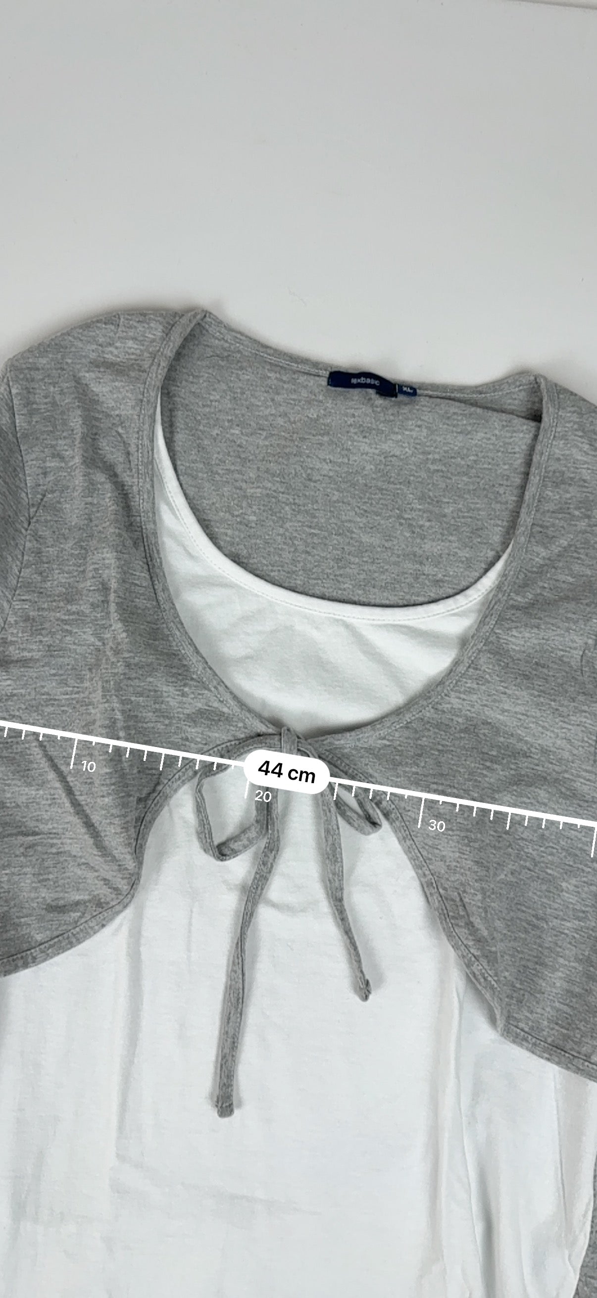 Grey 2 in 1 bolero long sleeves top (XL)
