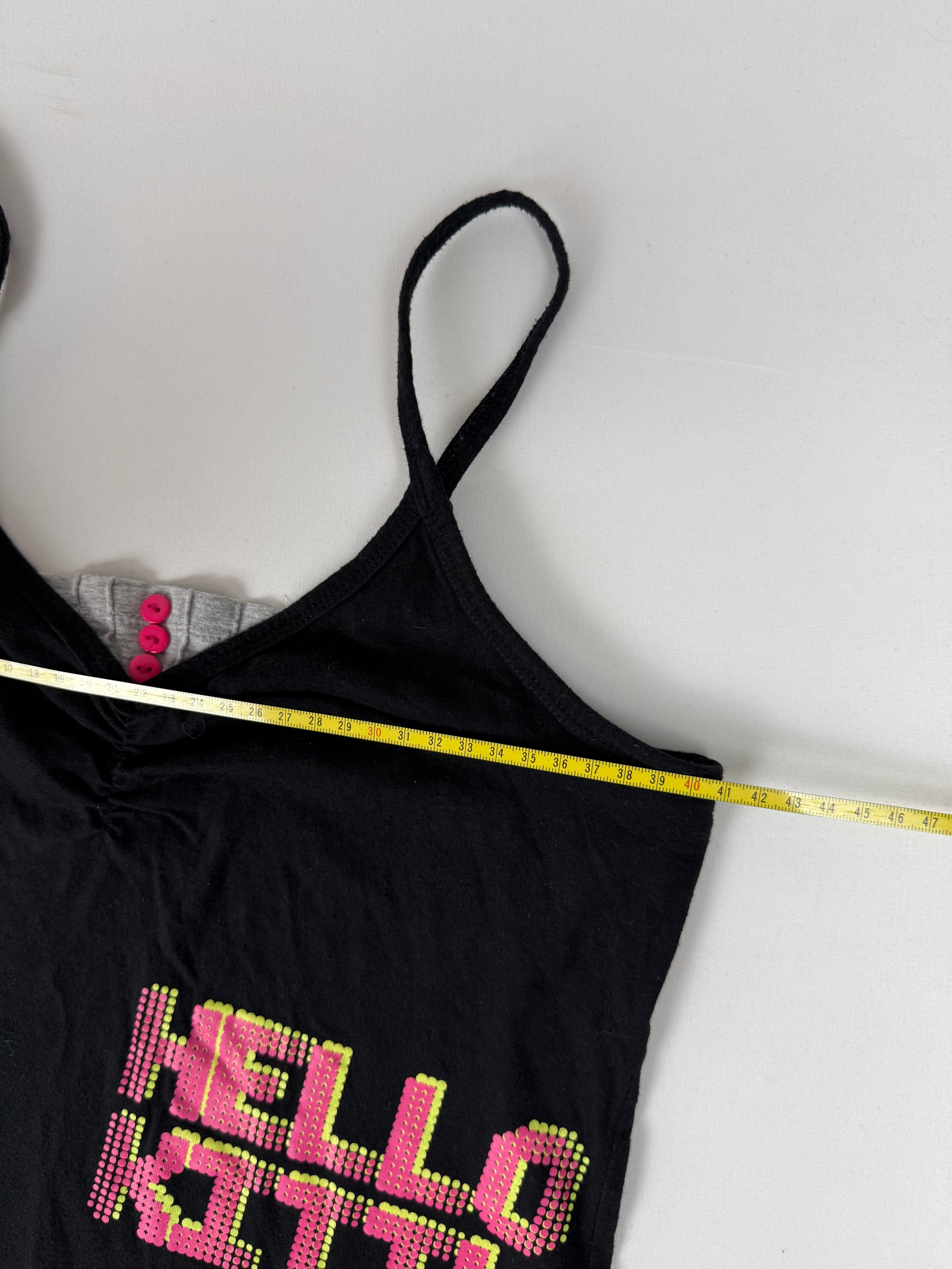 Black graphic cotton top (L)