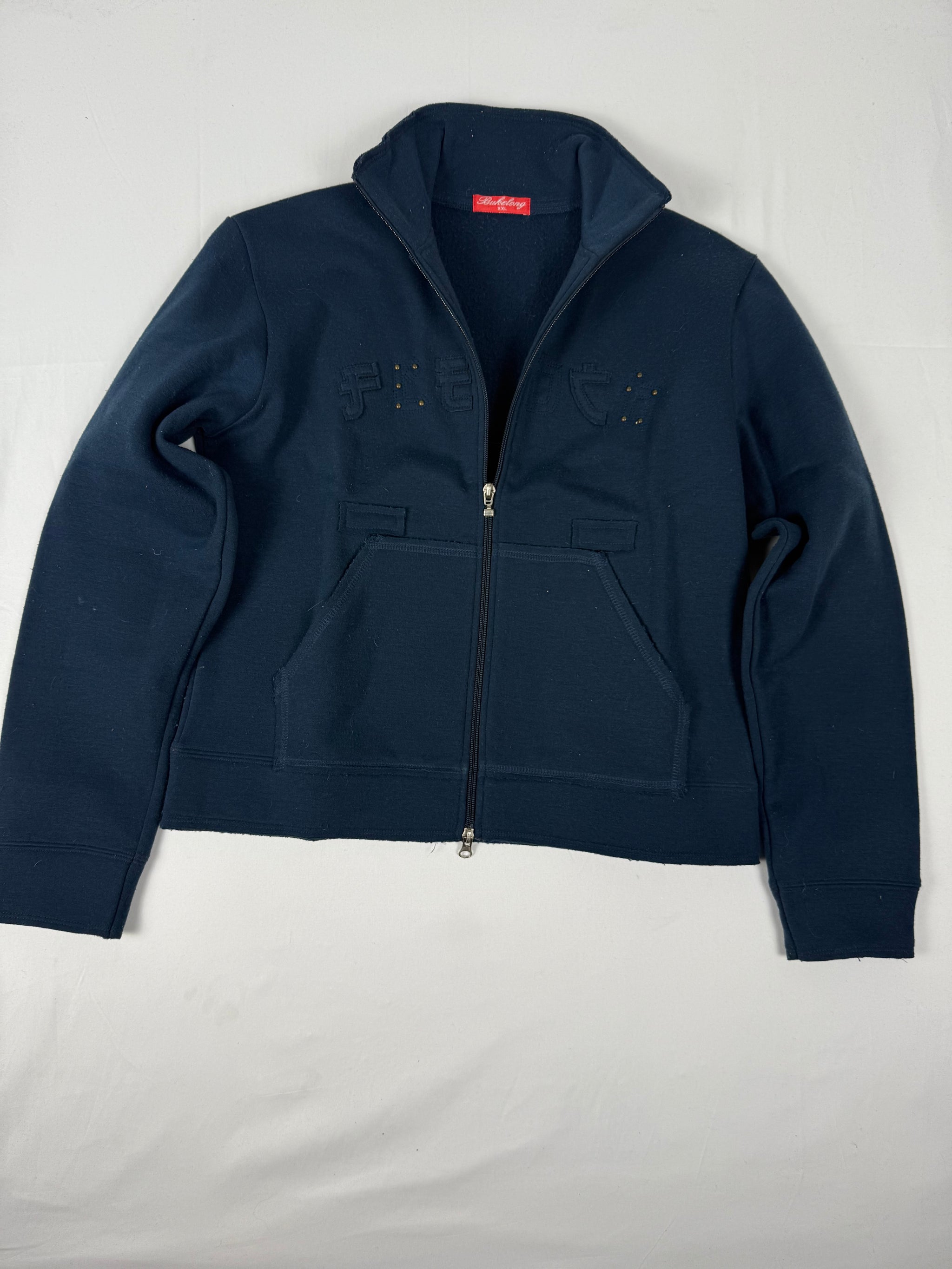 Navy zip up cotton sweatshirt  (M/L)