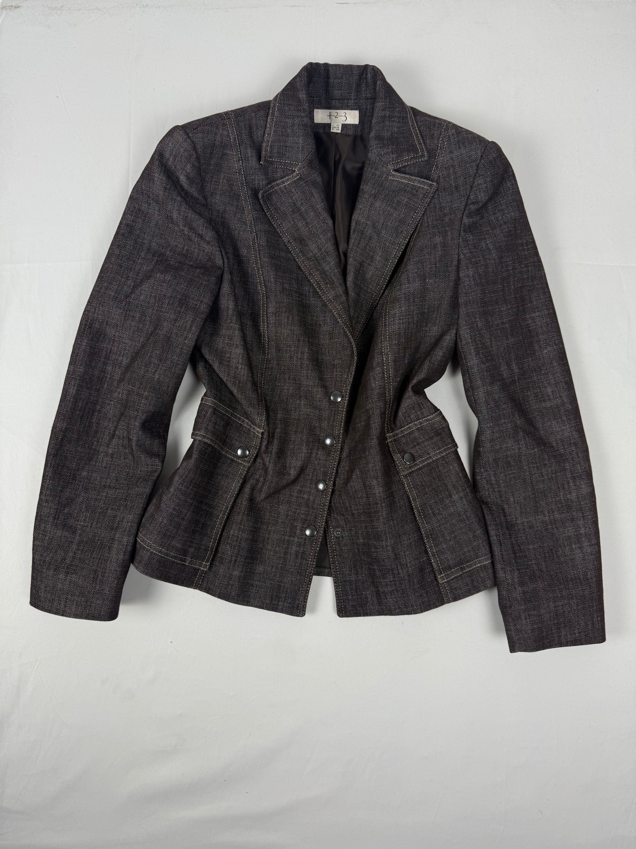 Brown denim office siren blazer jacket (L)