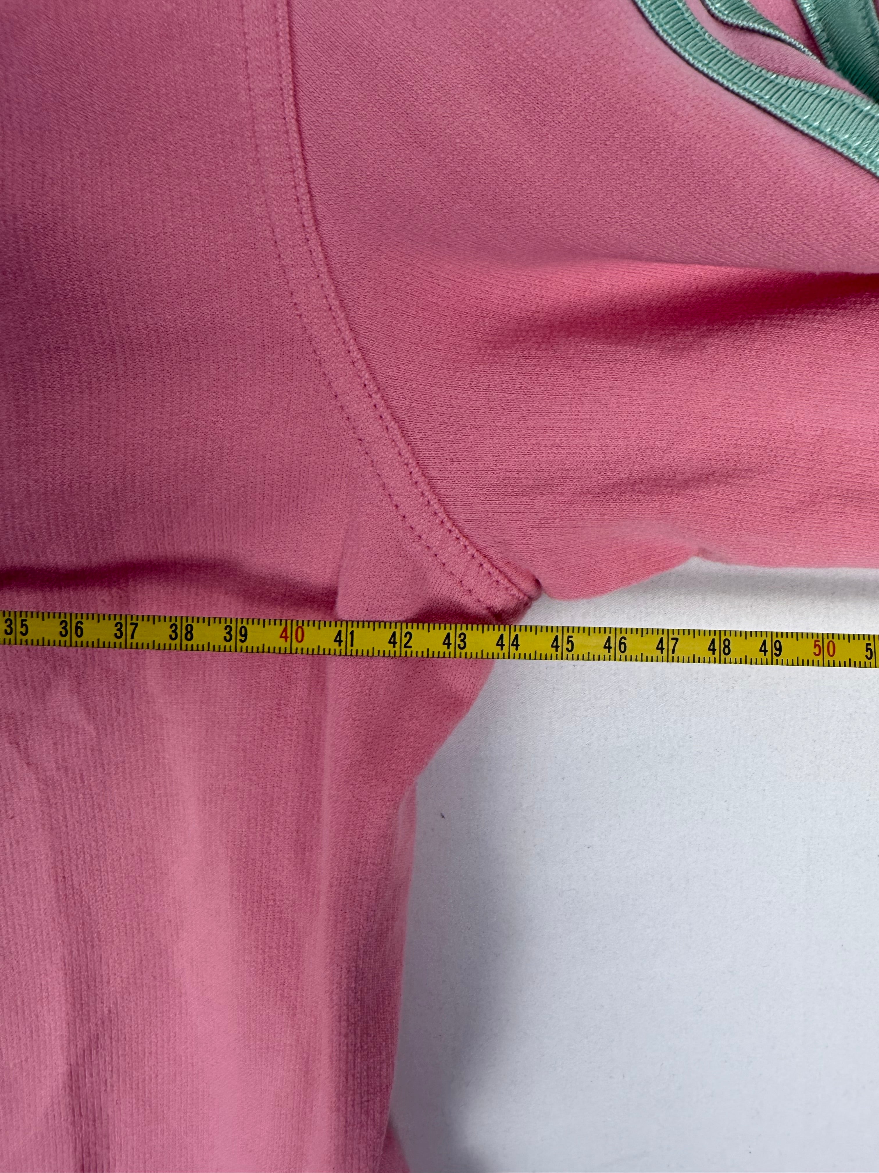 Pink zip up hoodie with embroidered logo (M)