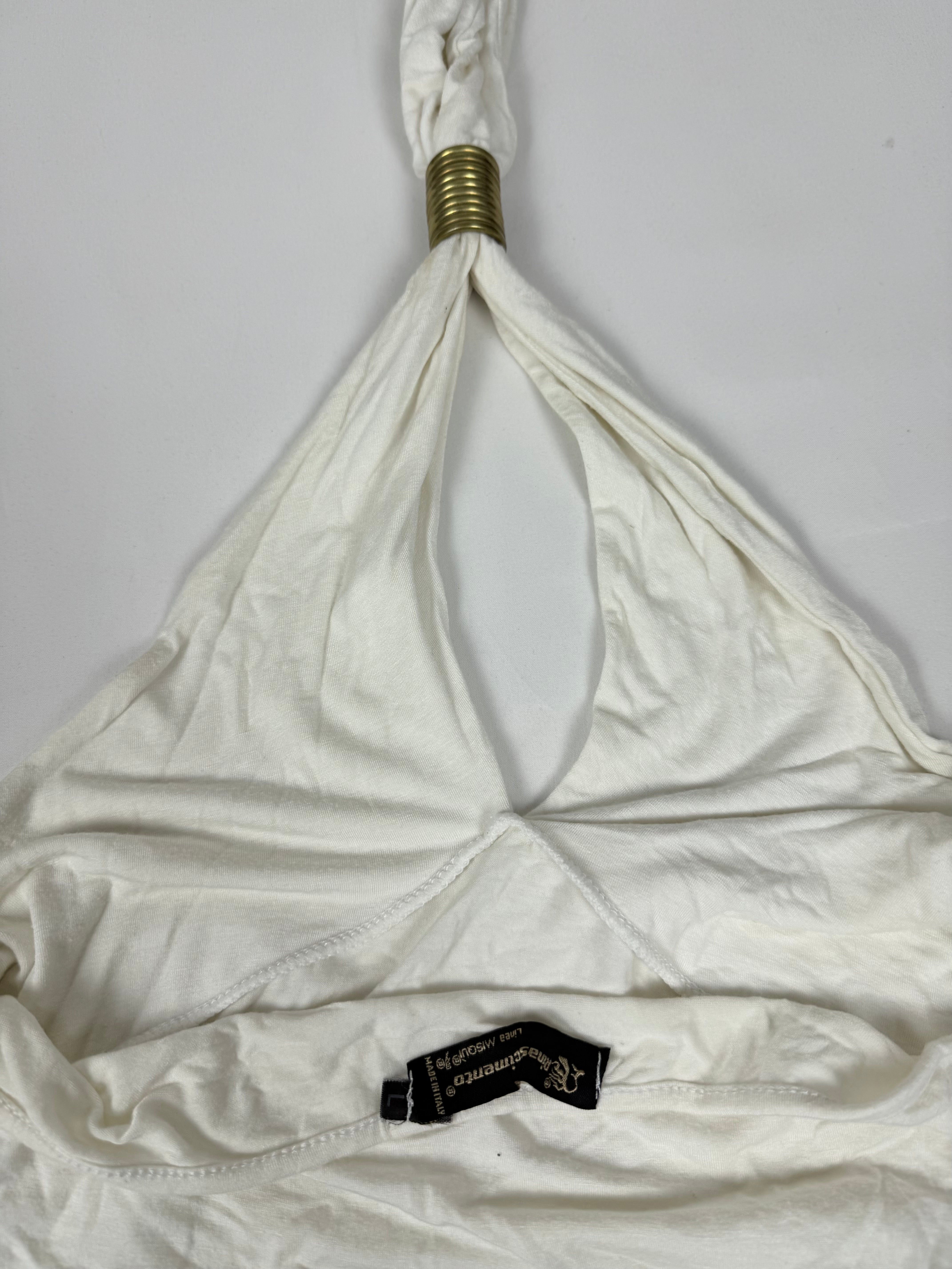 White stretchy halter top (M/L)