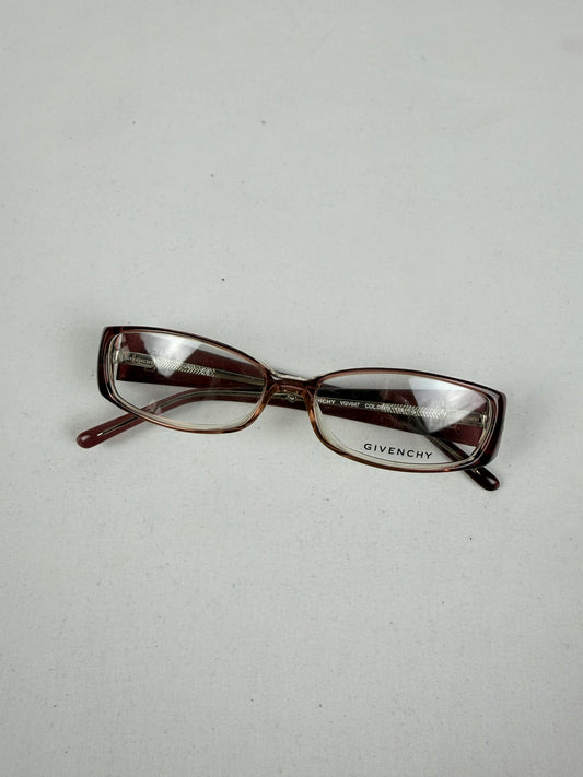 Burgundy office glasses with logo (without prescription)