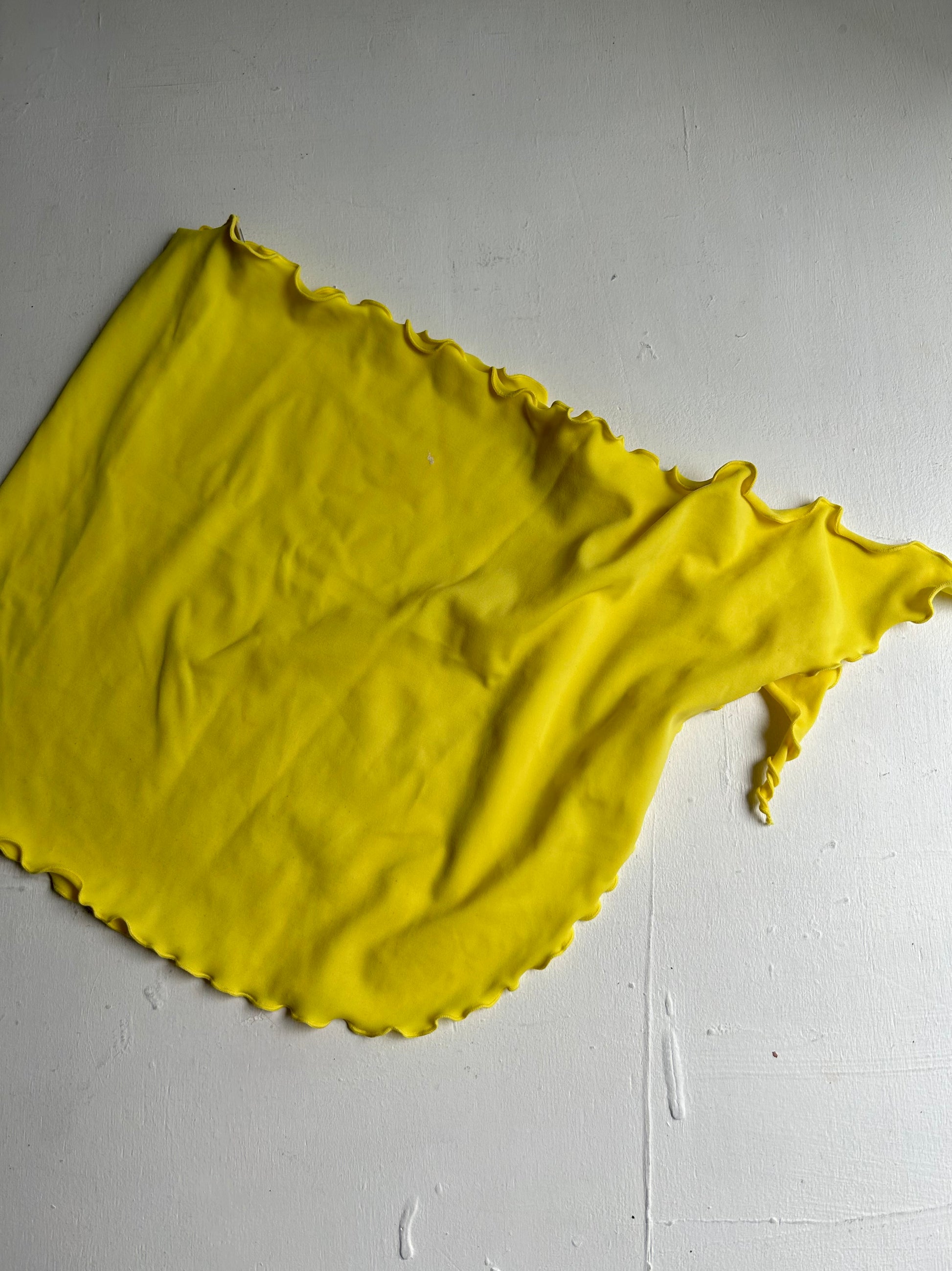 Yellow low rise tie up beachwear pareo mini skirt 90s y2k vintage (S)