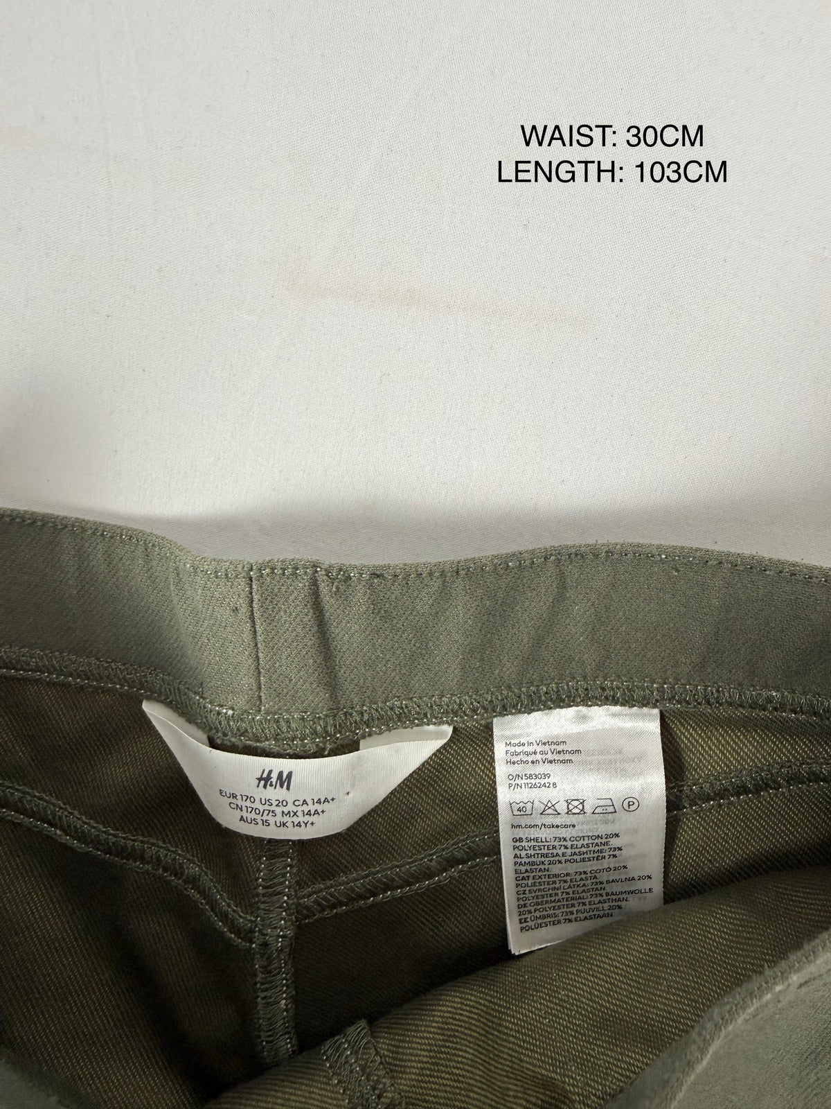 Khaki baggy cargo pants (XS)