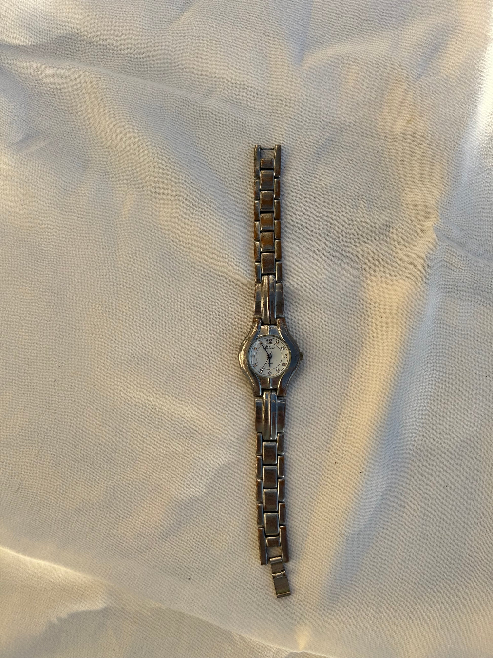 Vintage stainless steel silver bracelet watch jewelry