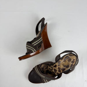 Brown wedge heels (37)