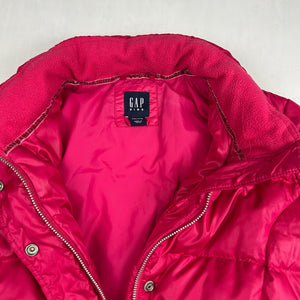 Pink zip up puffer jacket (S/M)