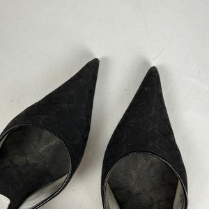 Black pointed toes heels mules (36)