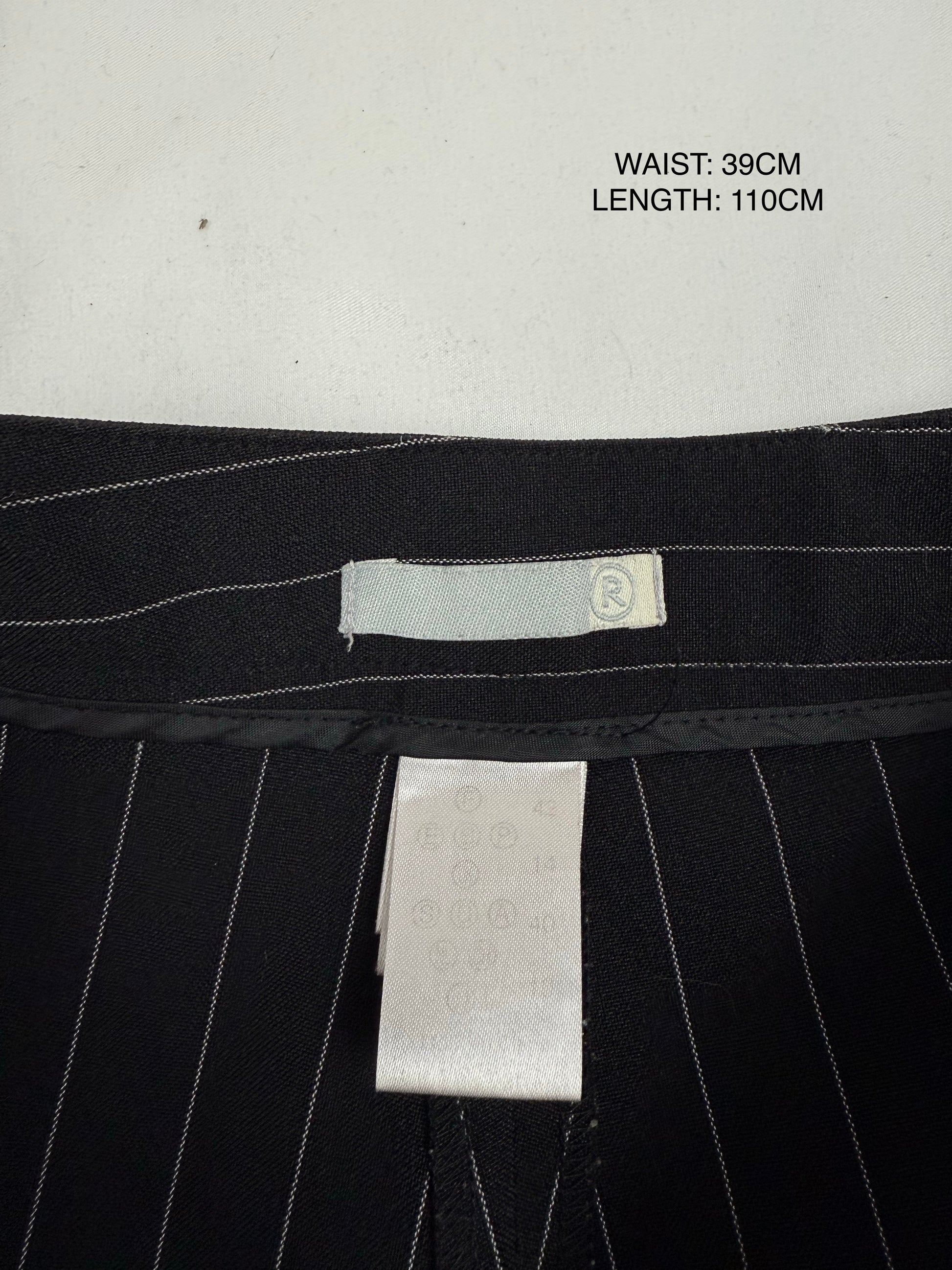 Black striped low rise flared bootcut office pants (M/L)