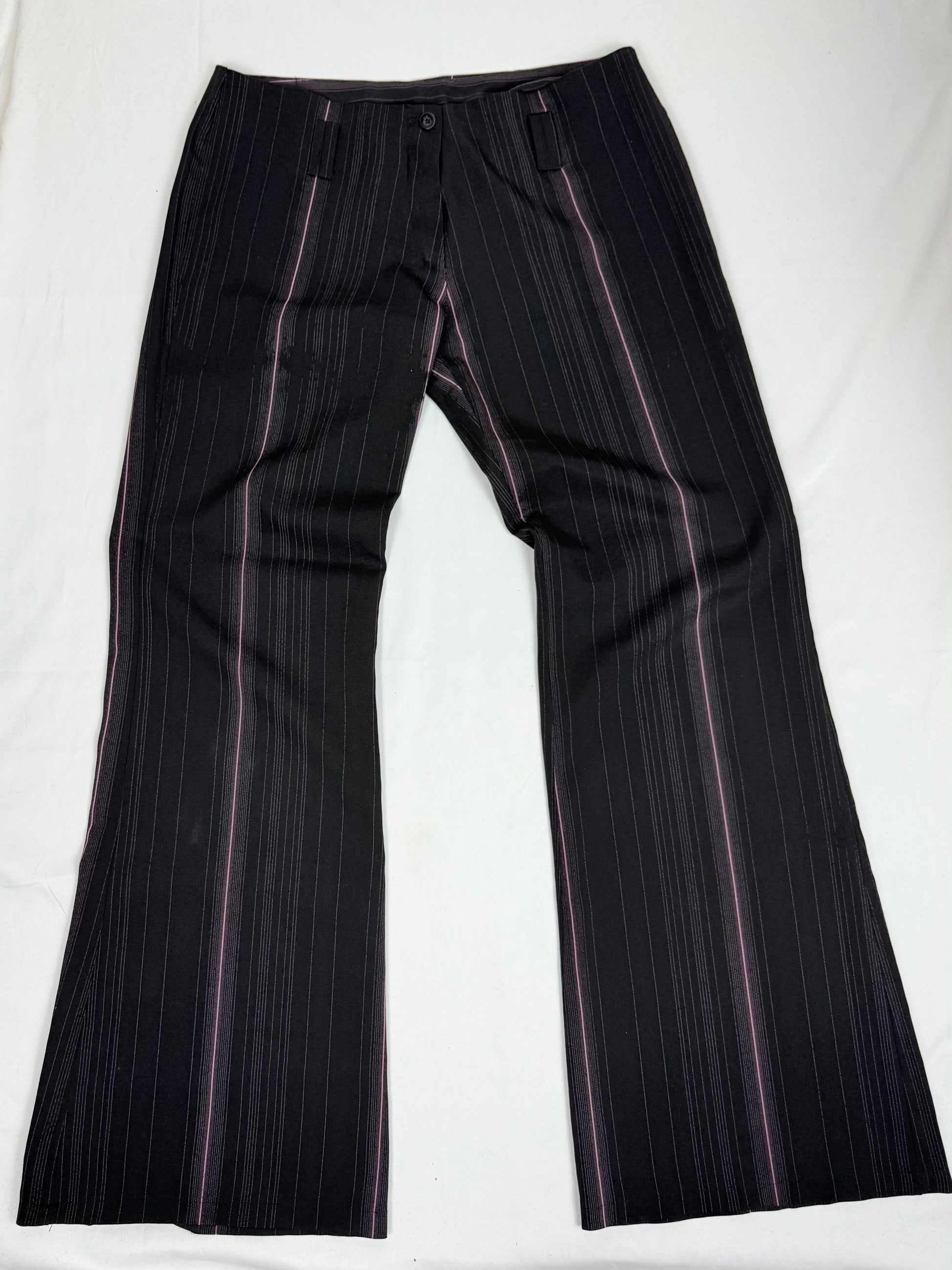 Black low rise flared bootcut office pants (L)