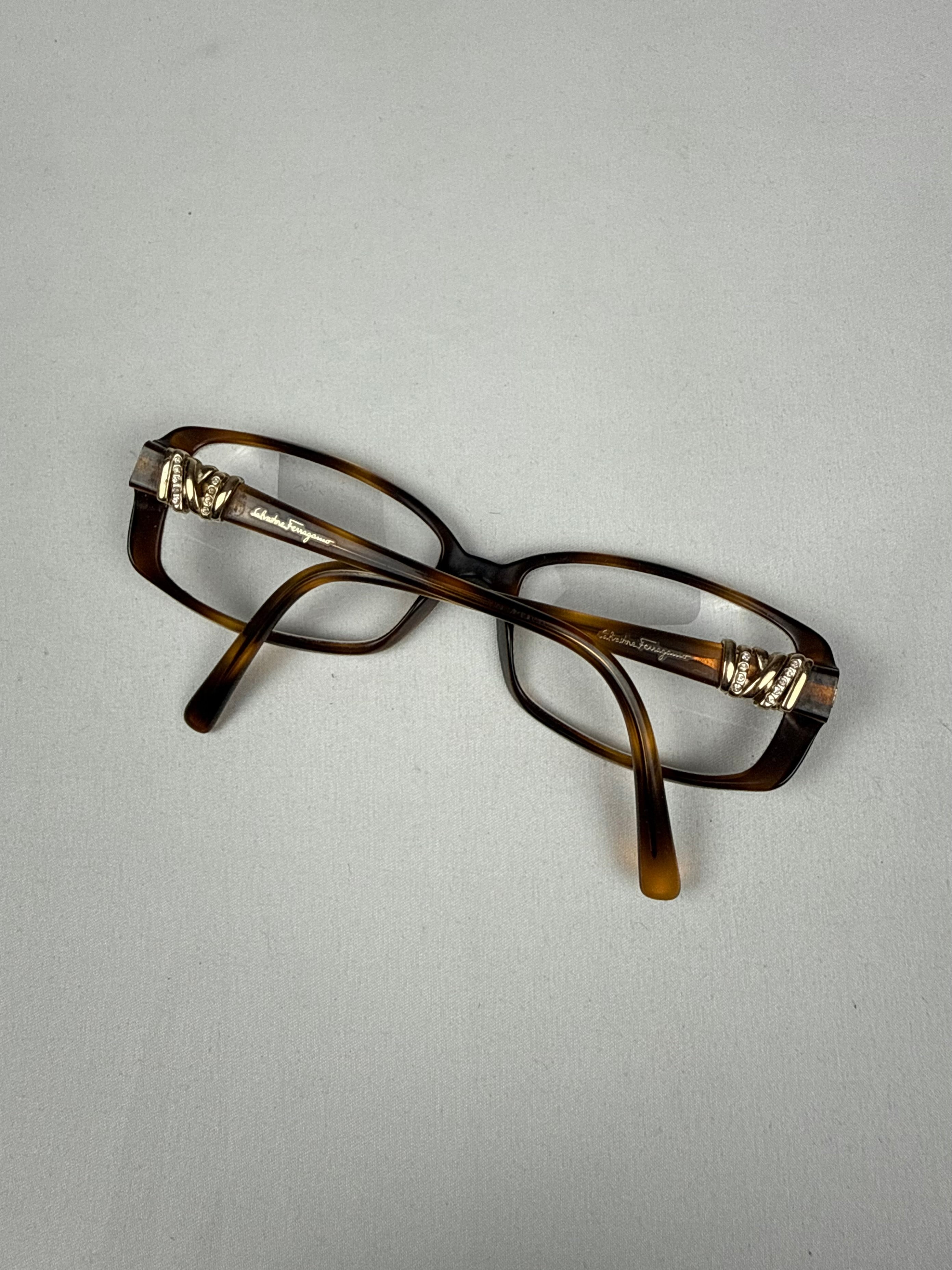 Brown & gold square office glasses (with prescription)
