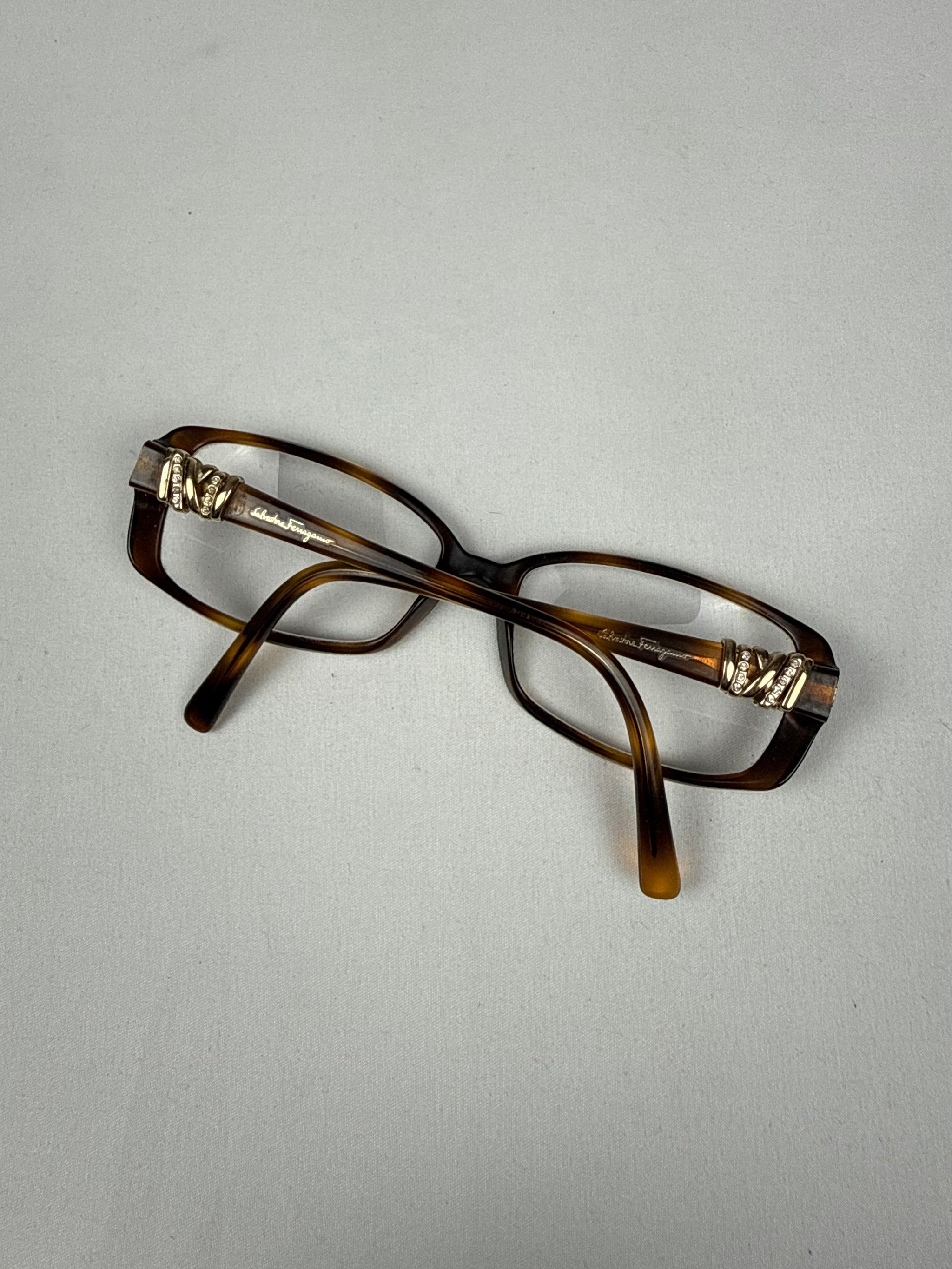 Brown & gold square office glasses (with prescription)