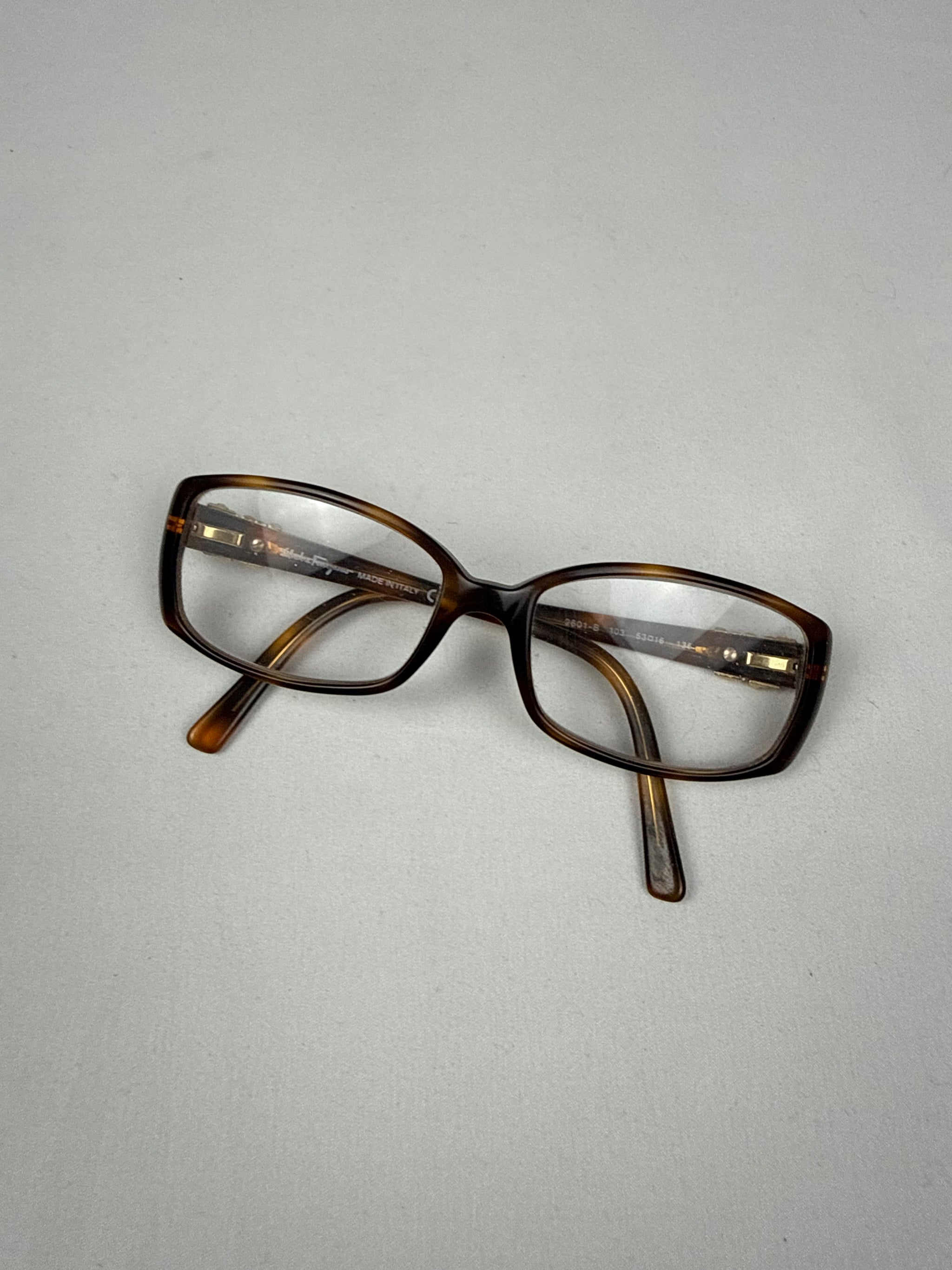 Brown & gold square office glasses (with prescription)