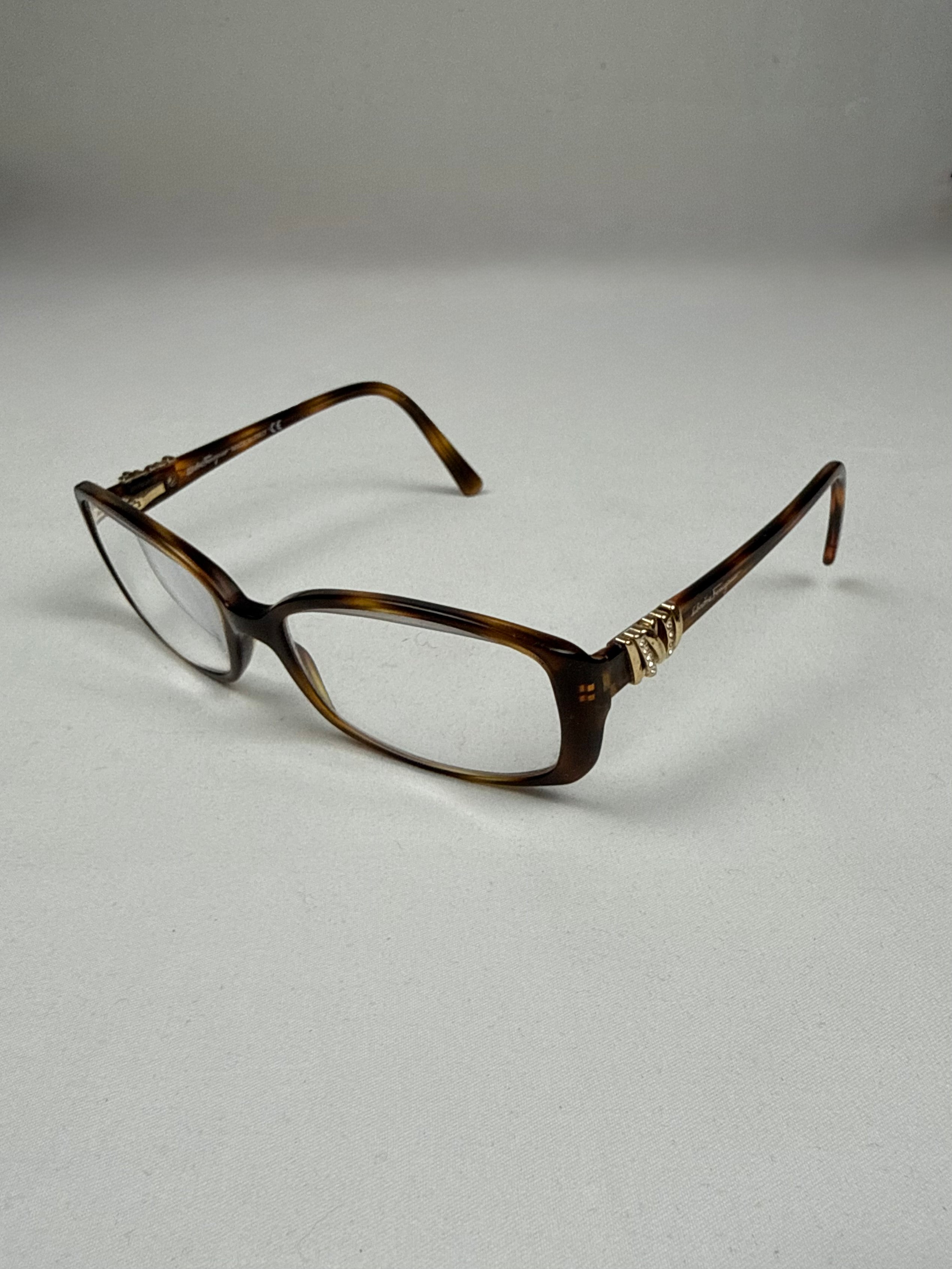 Brown & gold square office glasses (with prescription)