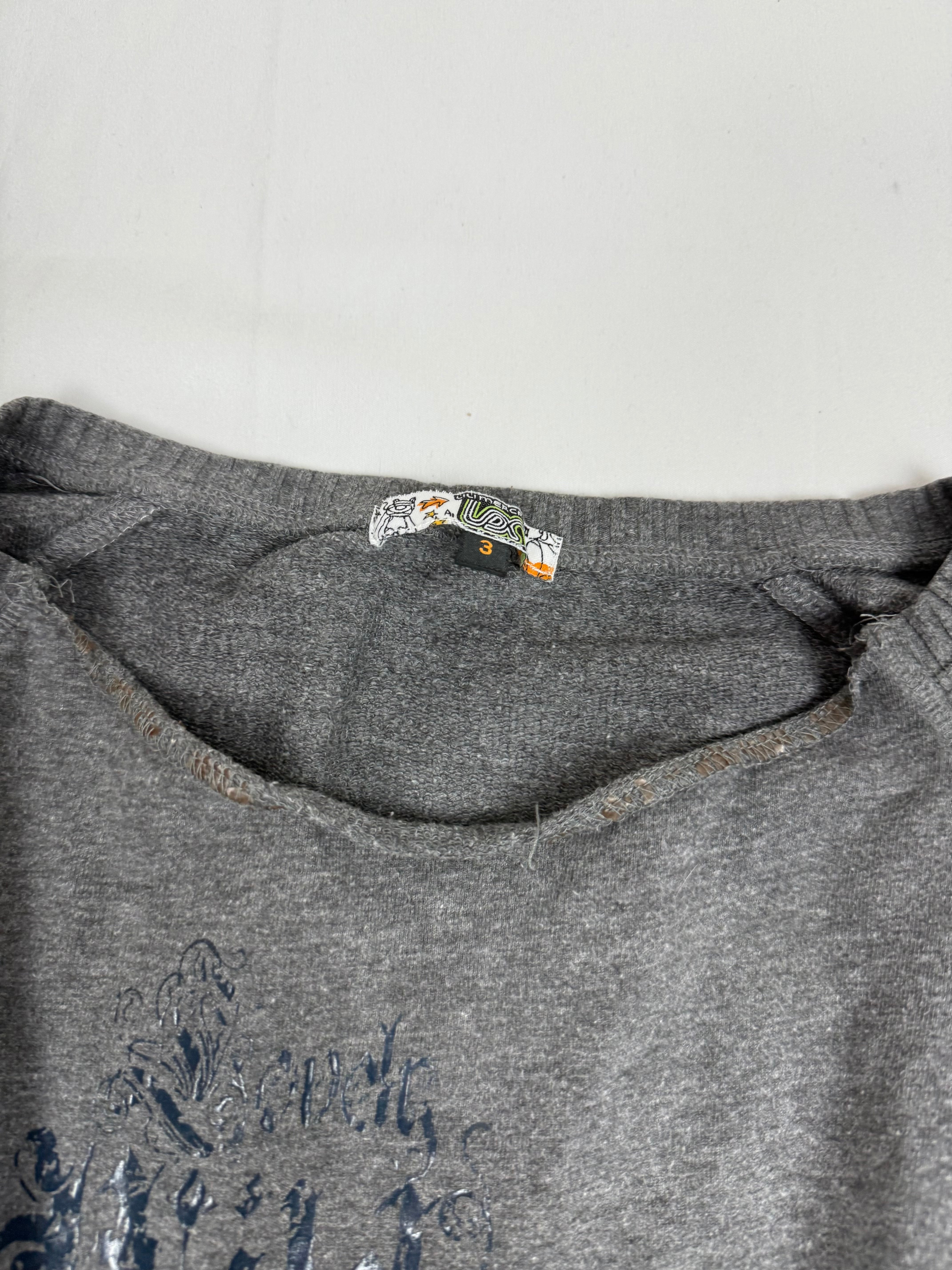 Grey graphic cotton jumper (S/M)