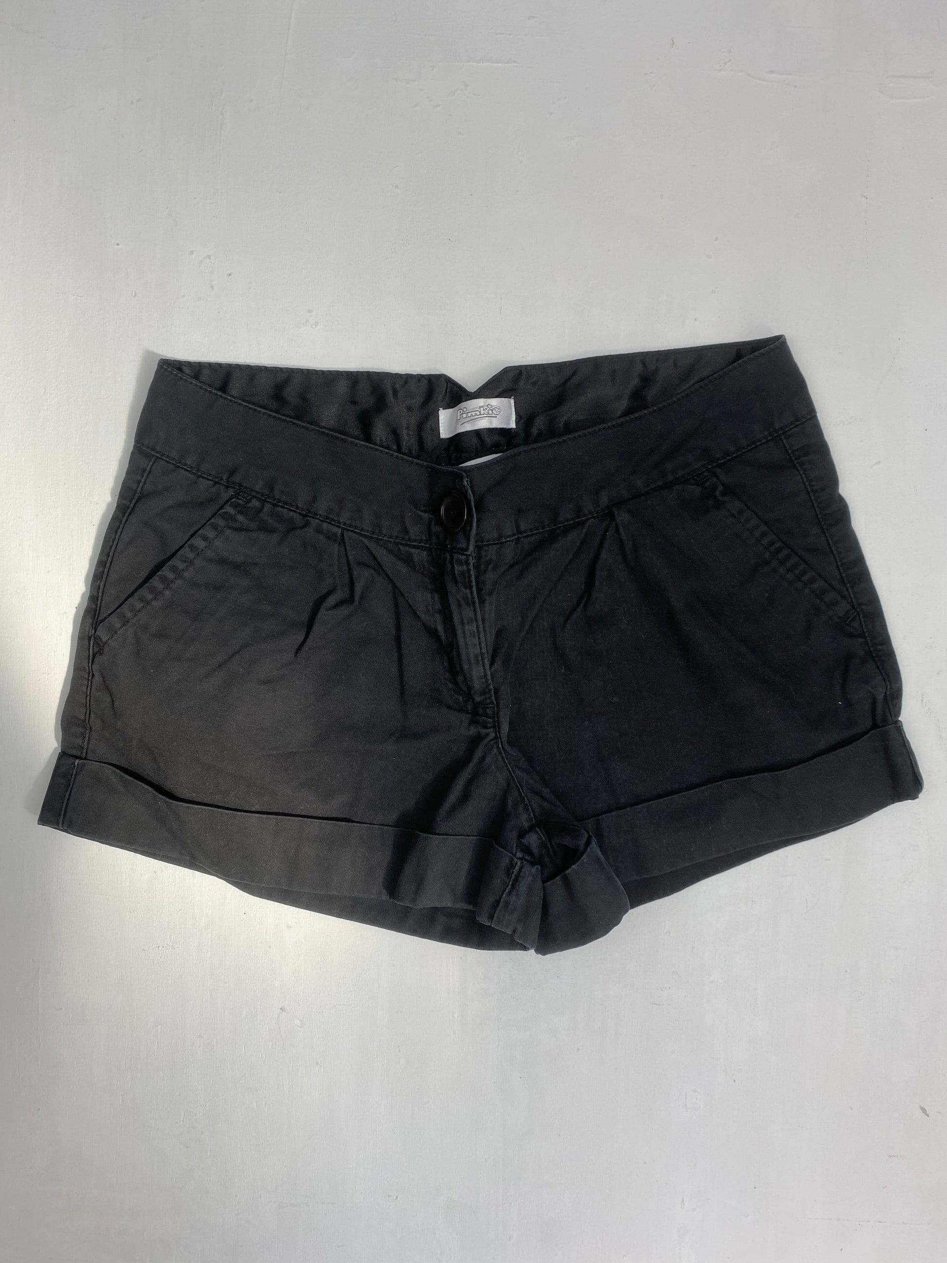 Black office low rise mini short (XS/S)