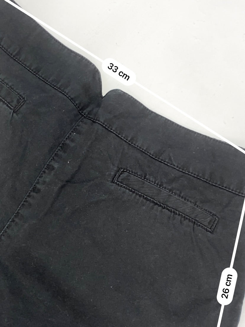 Black office low rise mini short (XS/S)