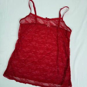 Red mesh tight fit cami top (M/L)