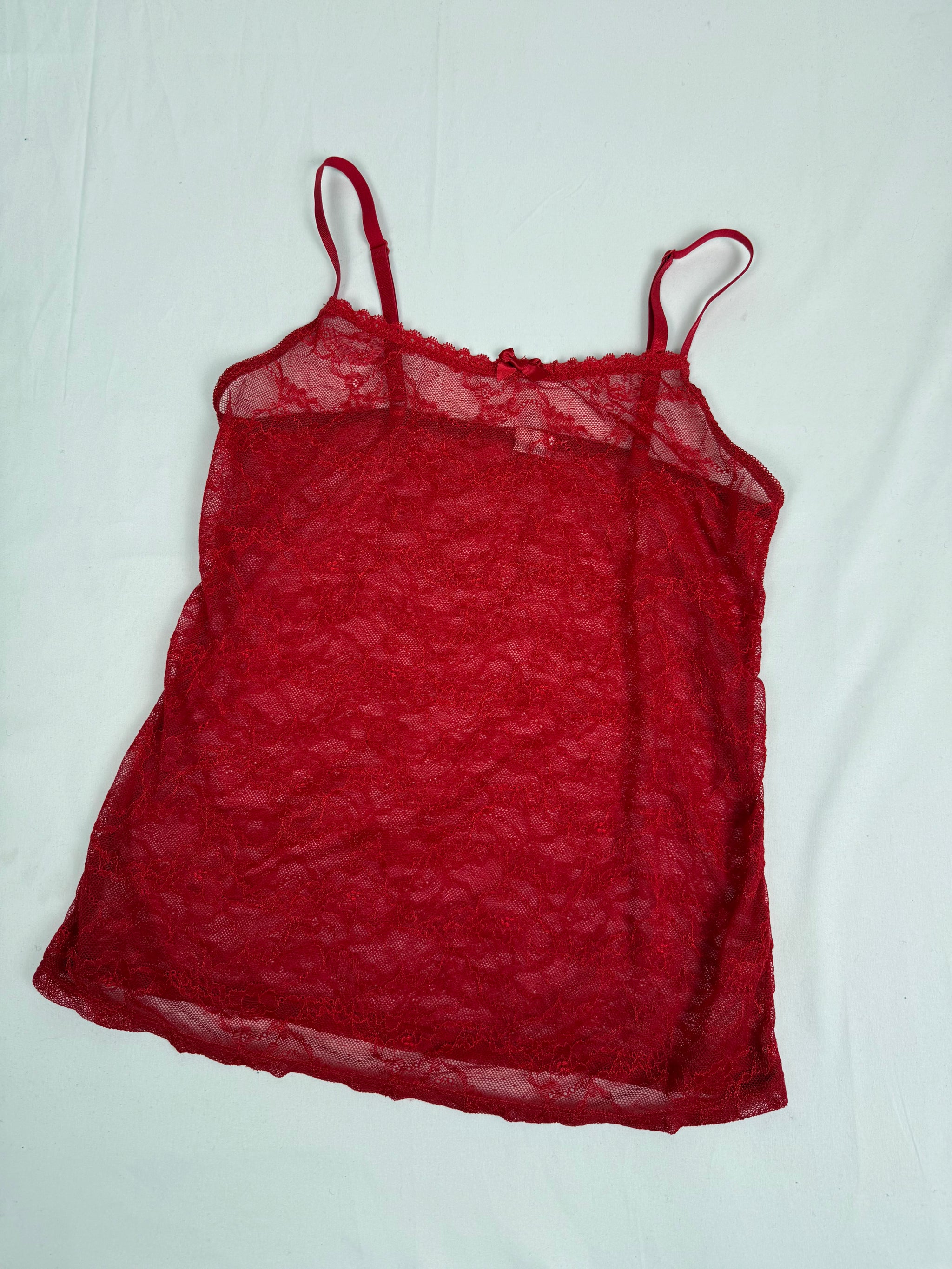 Red mesh tight fit cami top (M/L)