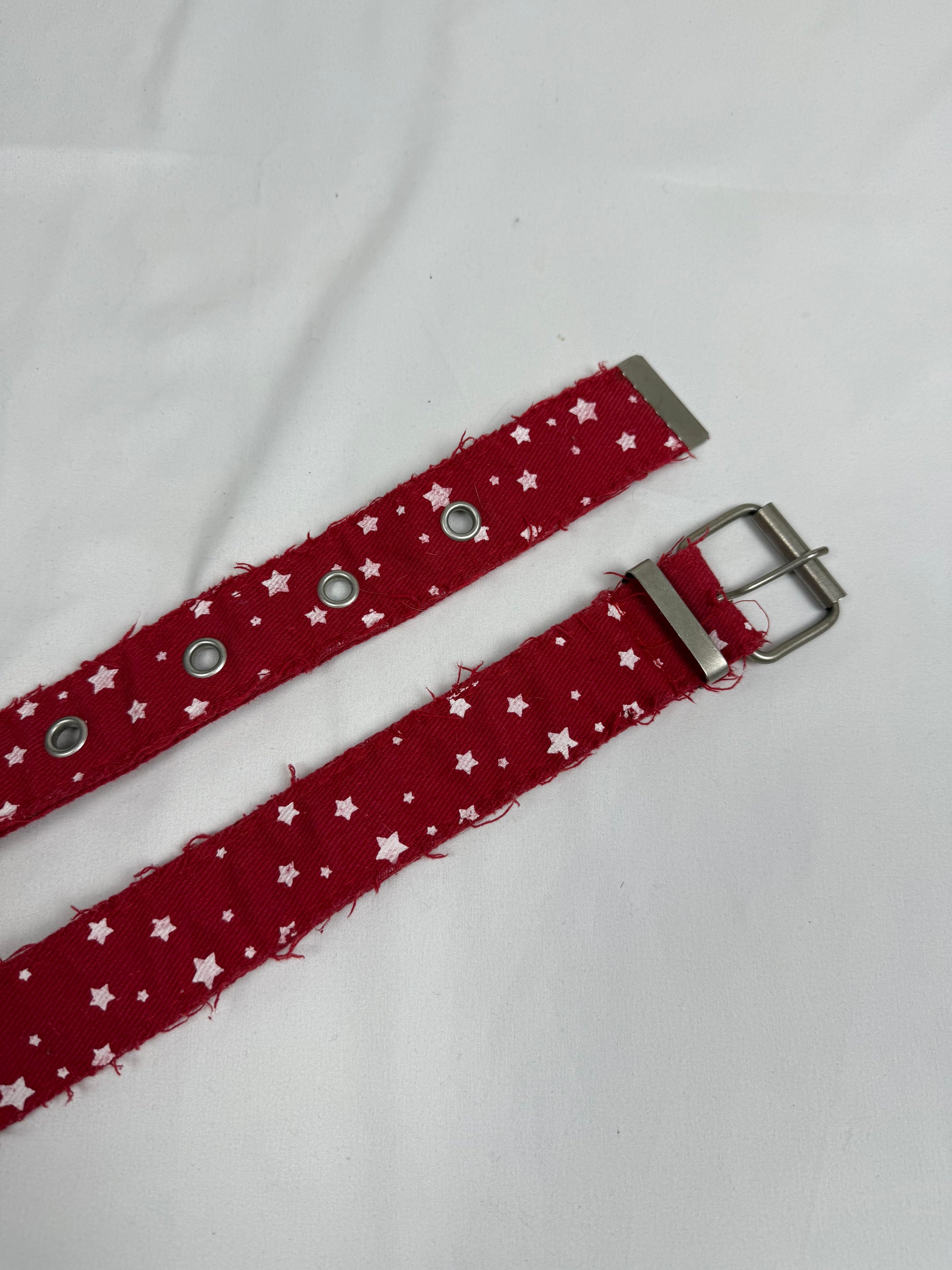 Red graphic metallic belt (95cm)