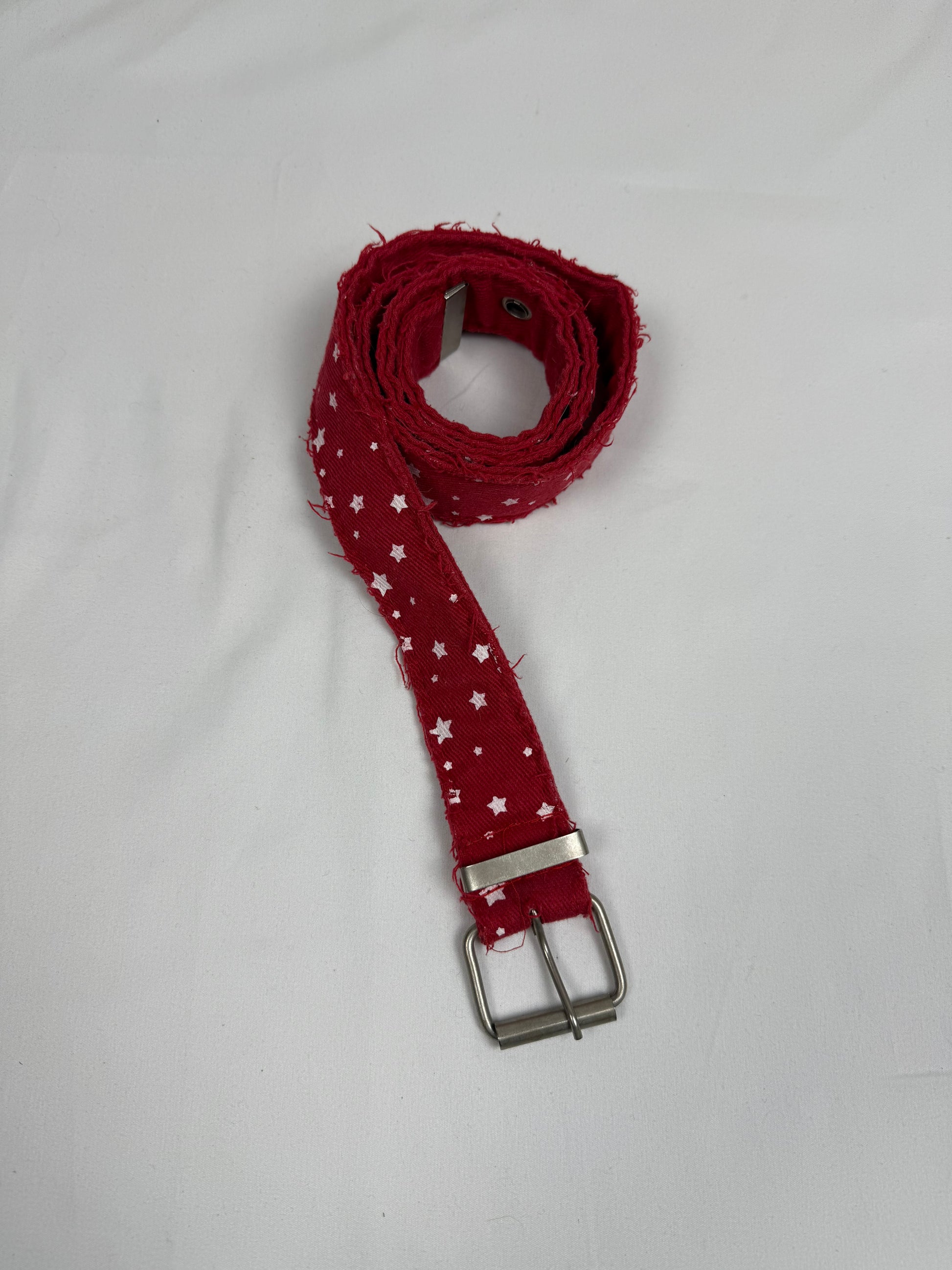 Red graphic metallic belt (95cm)