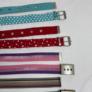 Striped pink metallic belt (95cm)