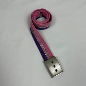 Striped pink metallic belt (95cm)