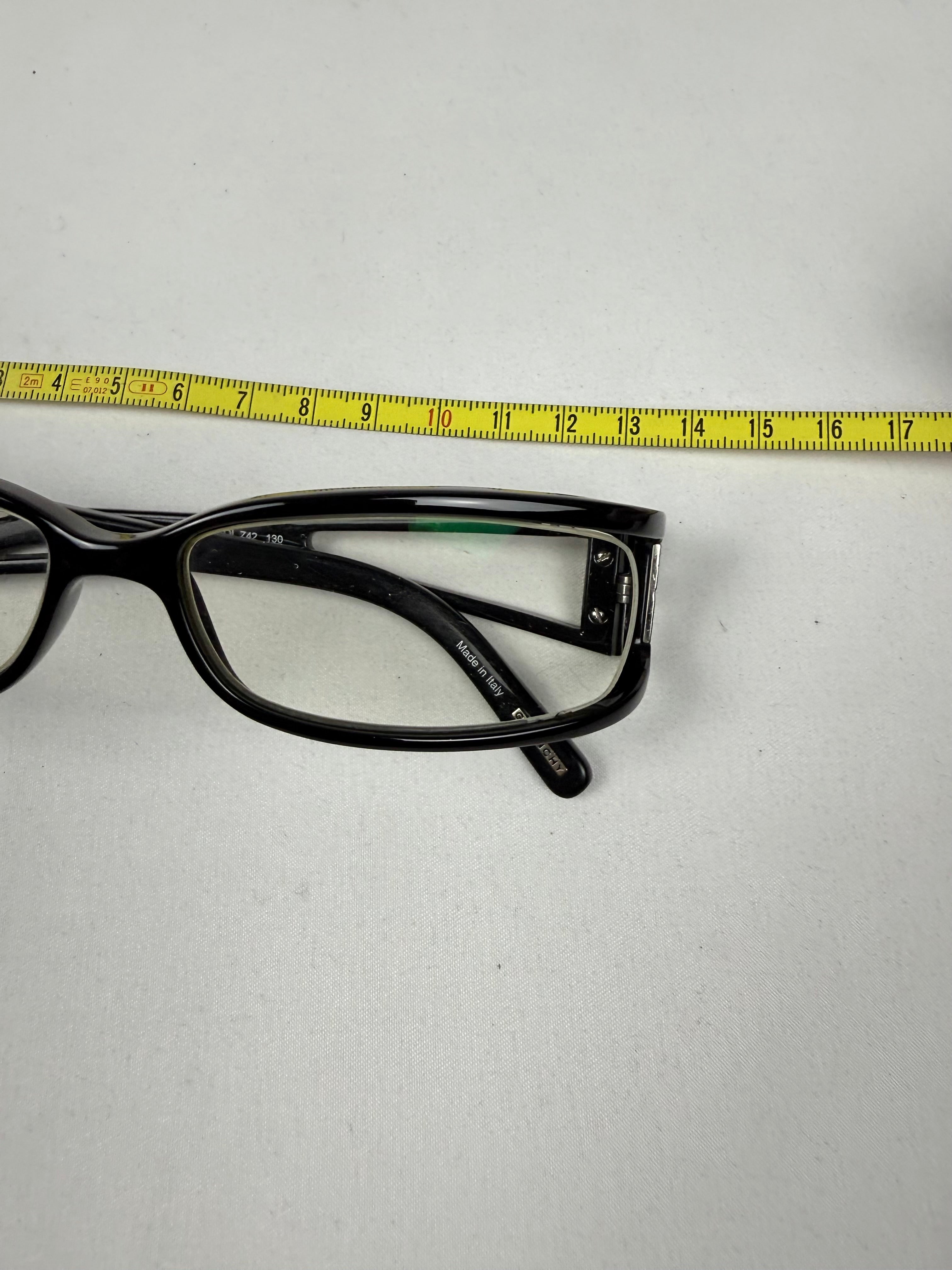 Black office glasses rhinestones logo (with prescription)