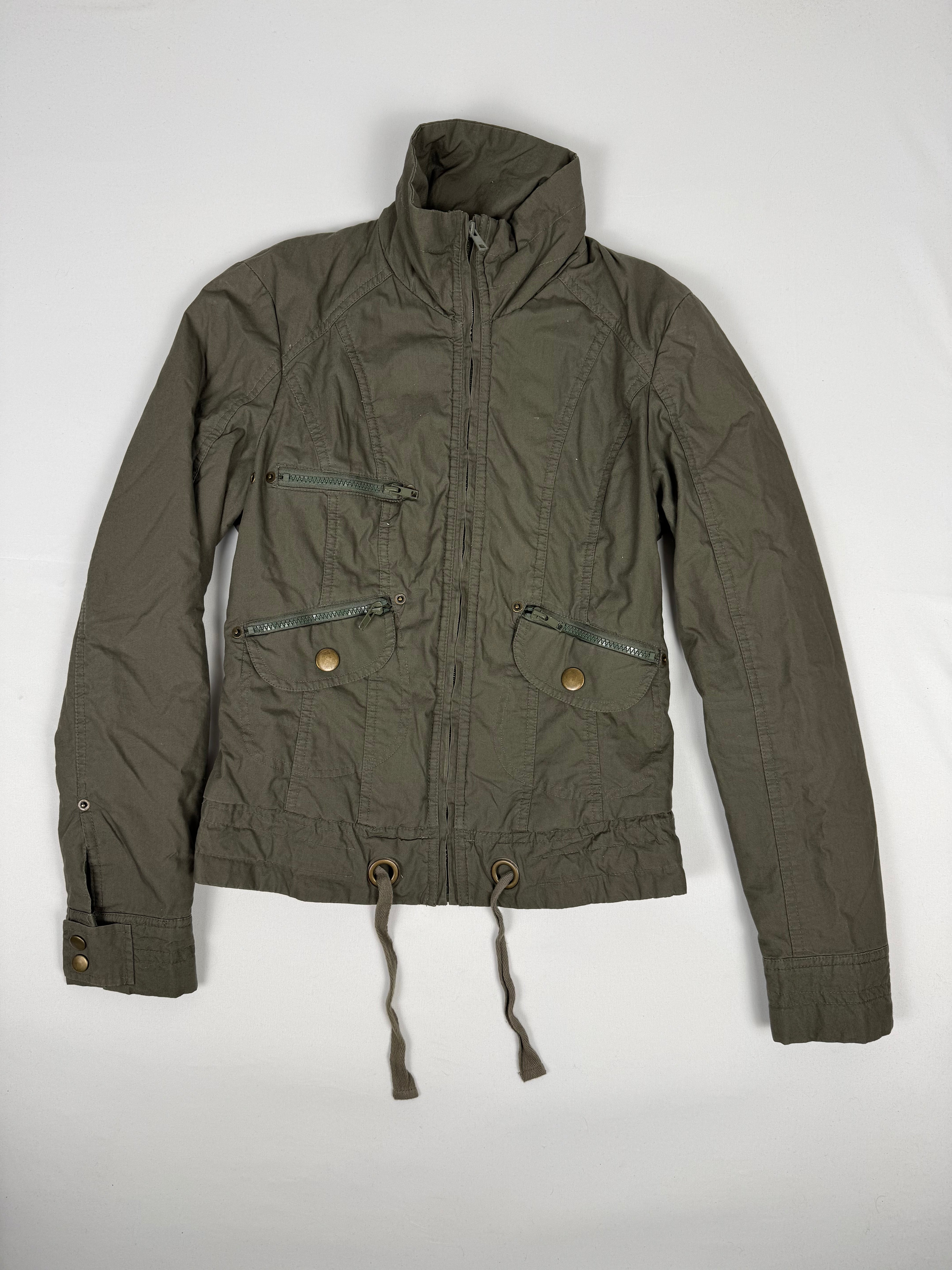 Veste ajustée 100 % coton kaki (L)