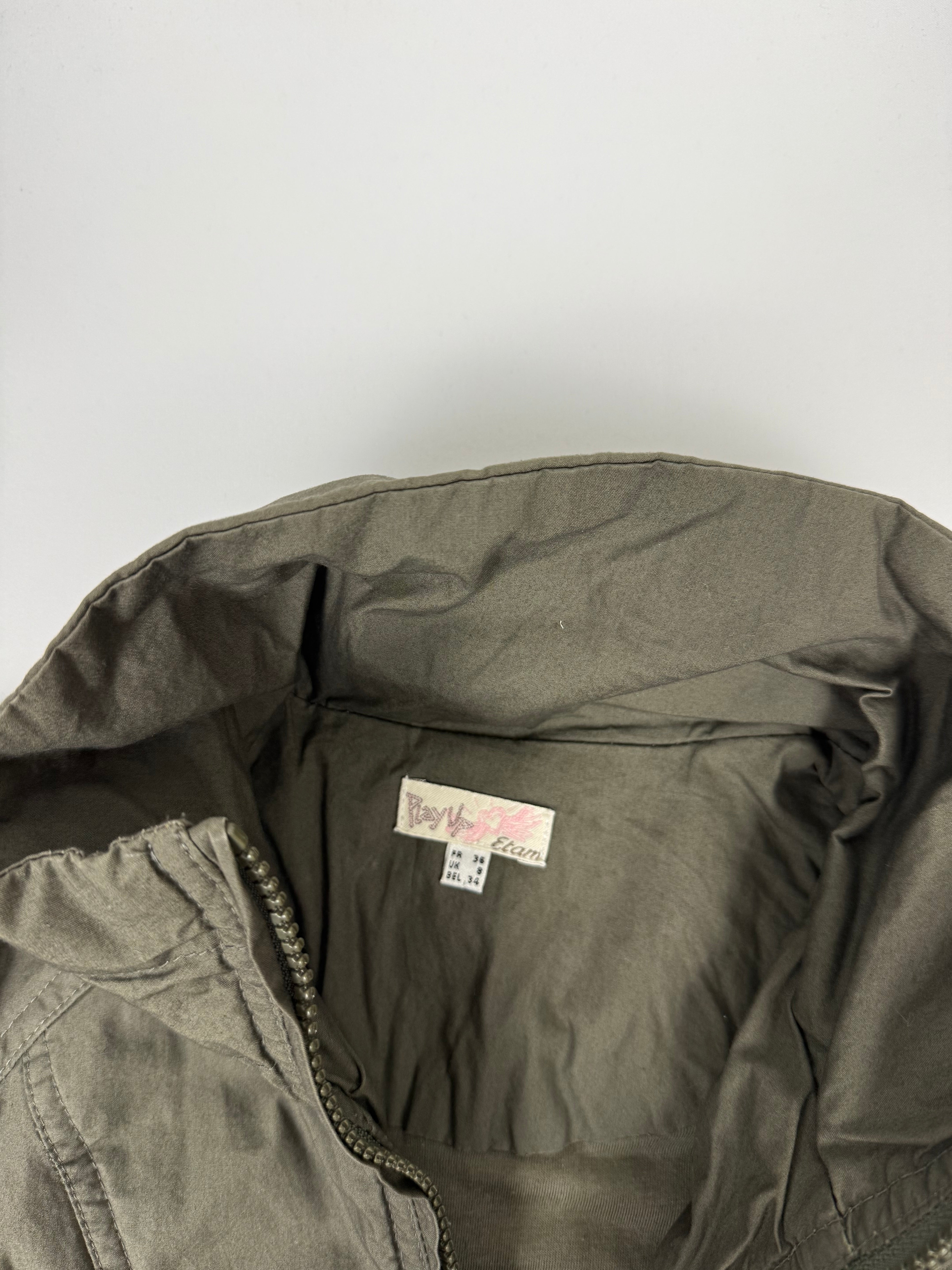 Veste ajustée 100 % coton kaki (L)