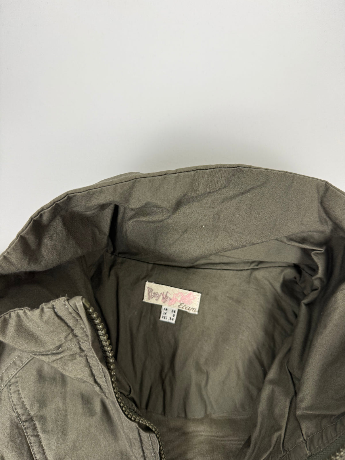 Veste ajustée 100 % coton kaki (L)