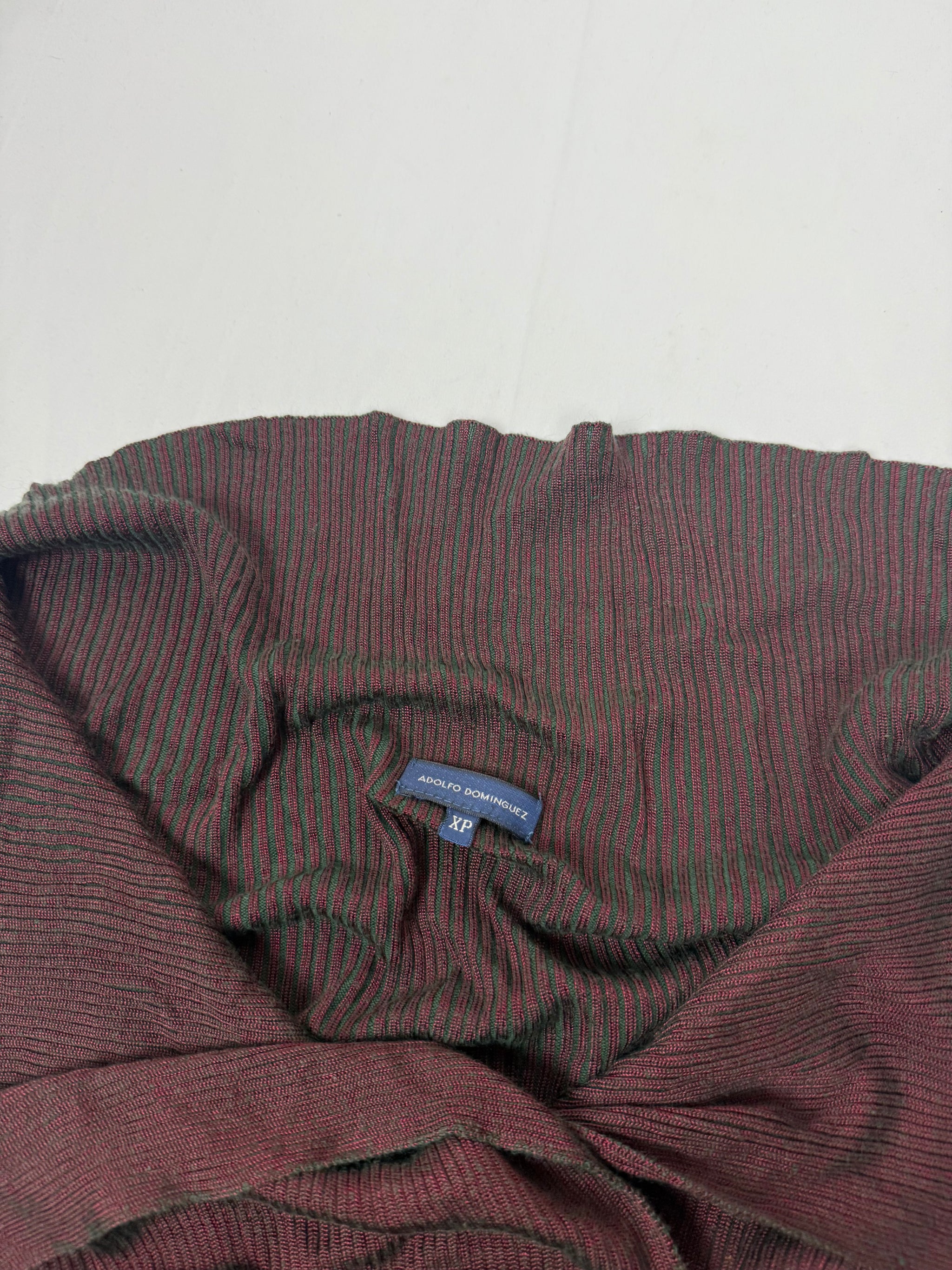 Burgundy red ribbed cardigan jumper (One size)