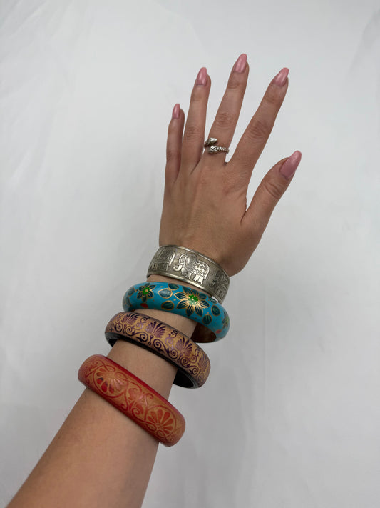 Wood bangle bracelet