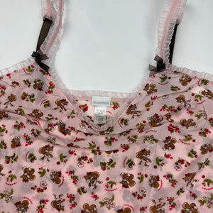 Baby pink mesh babydoll cami top (S)