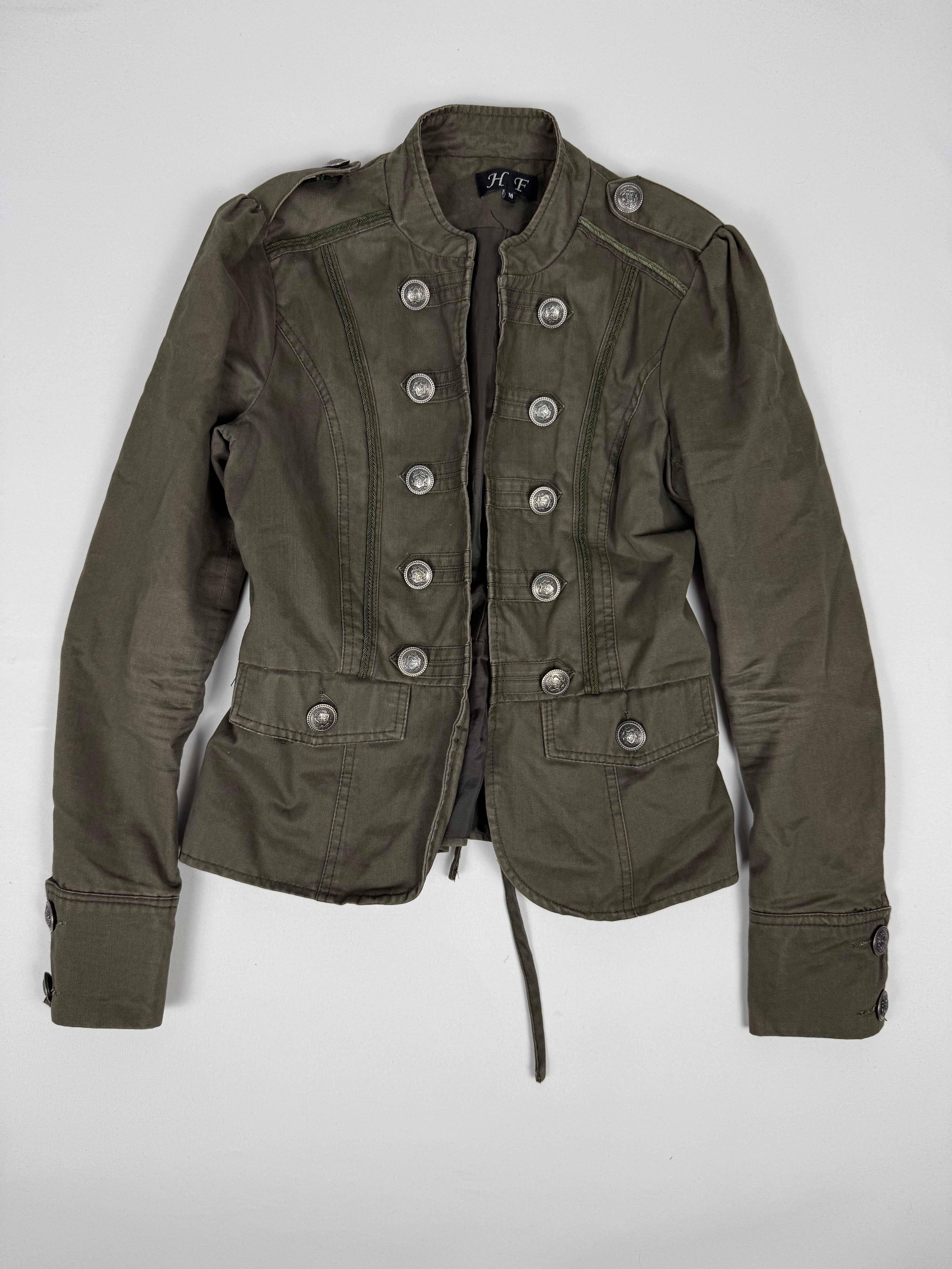 Khaki lace up military jacket (M)