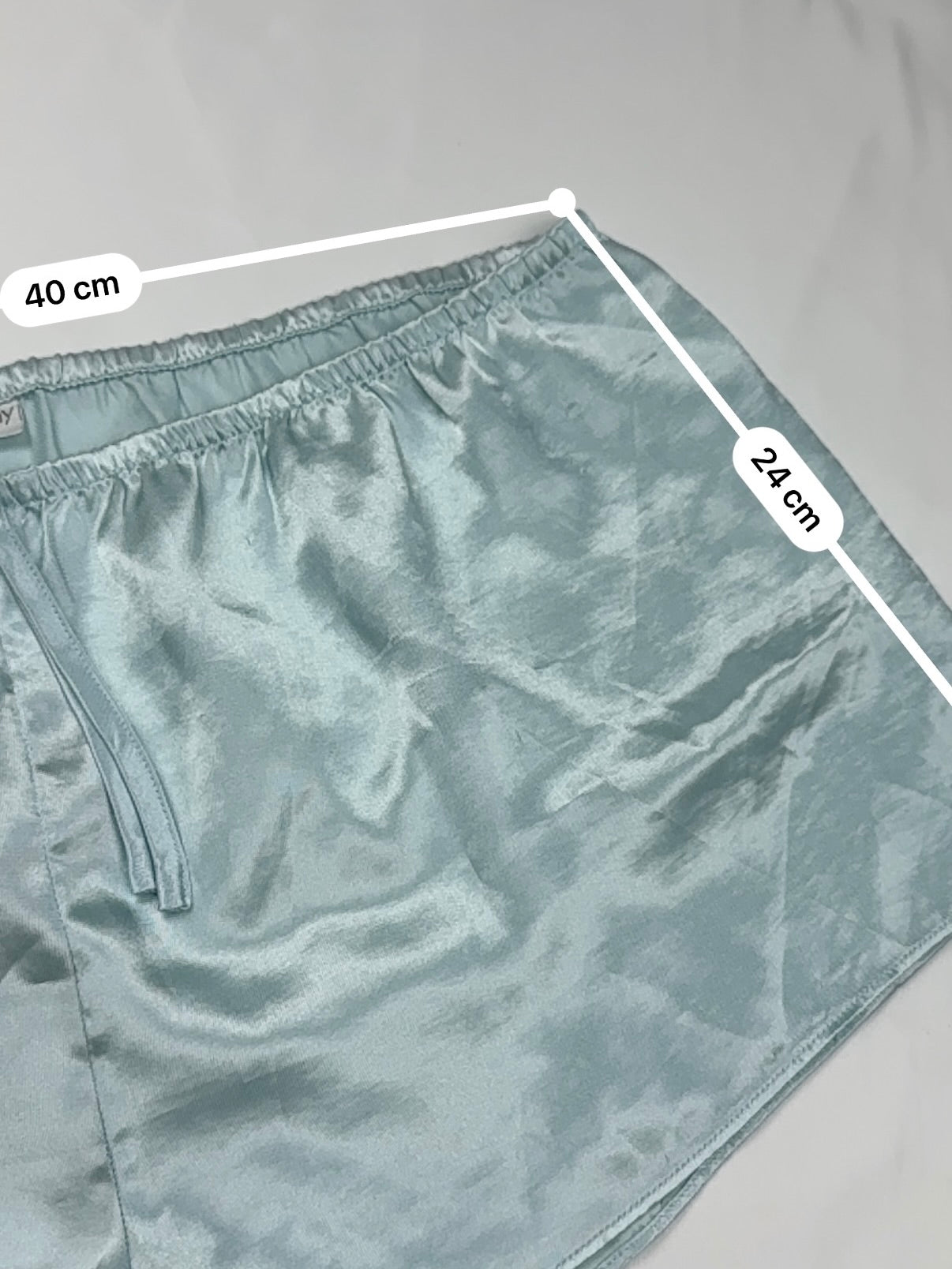 Baby blue silky low rise mini short (S/M)
